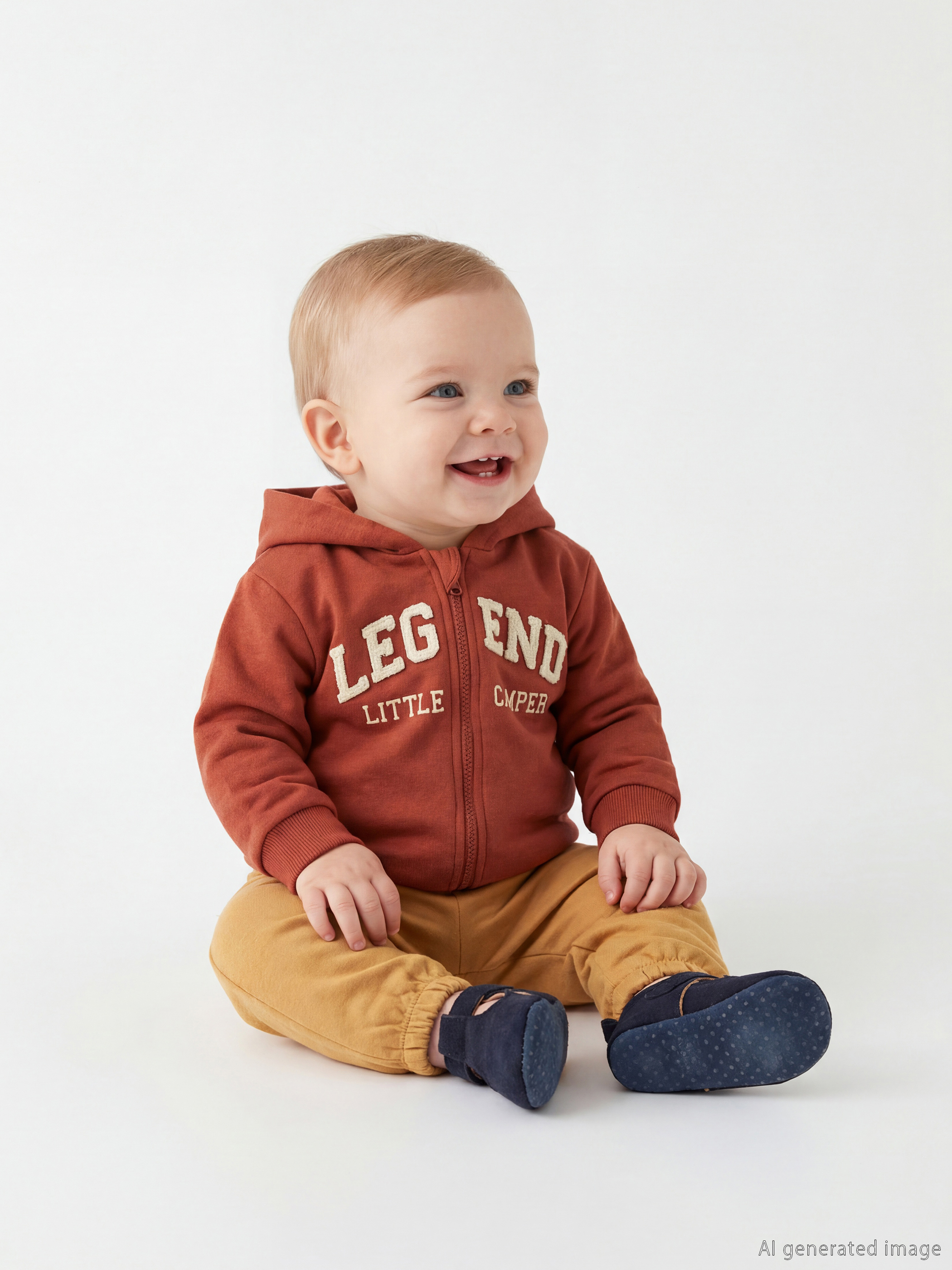LCW baby Kapüşonlu Baskılı Erkek Bebek Fermuarlı Sweatshirt - S6NL08Z1-HEX