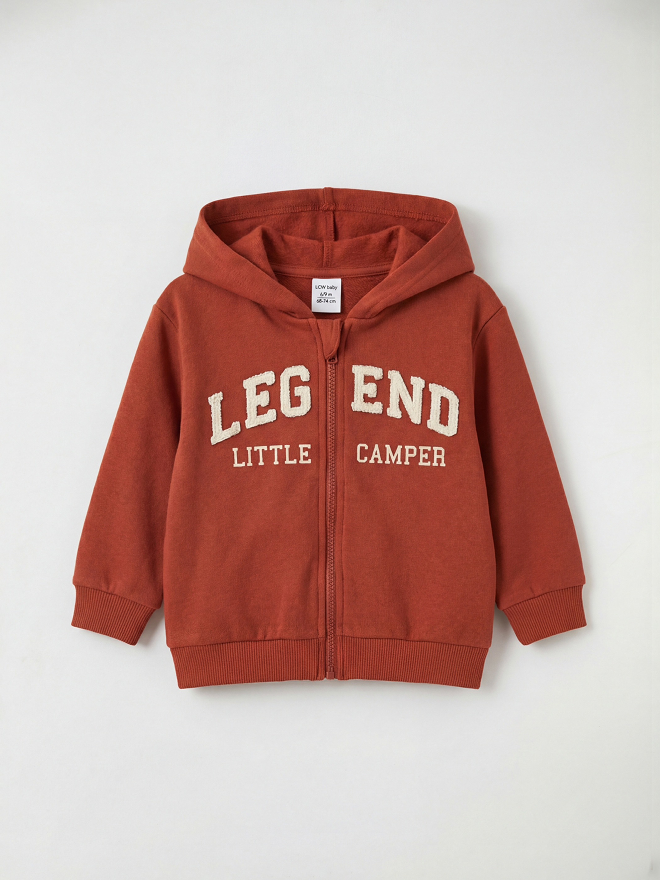 LCW baby Kapüşonlu Baskılı Erkek Bebek Fermuarlı Sweatshirt - S6NL08Z1-HEX