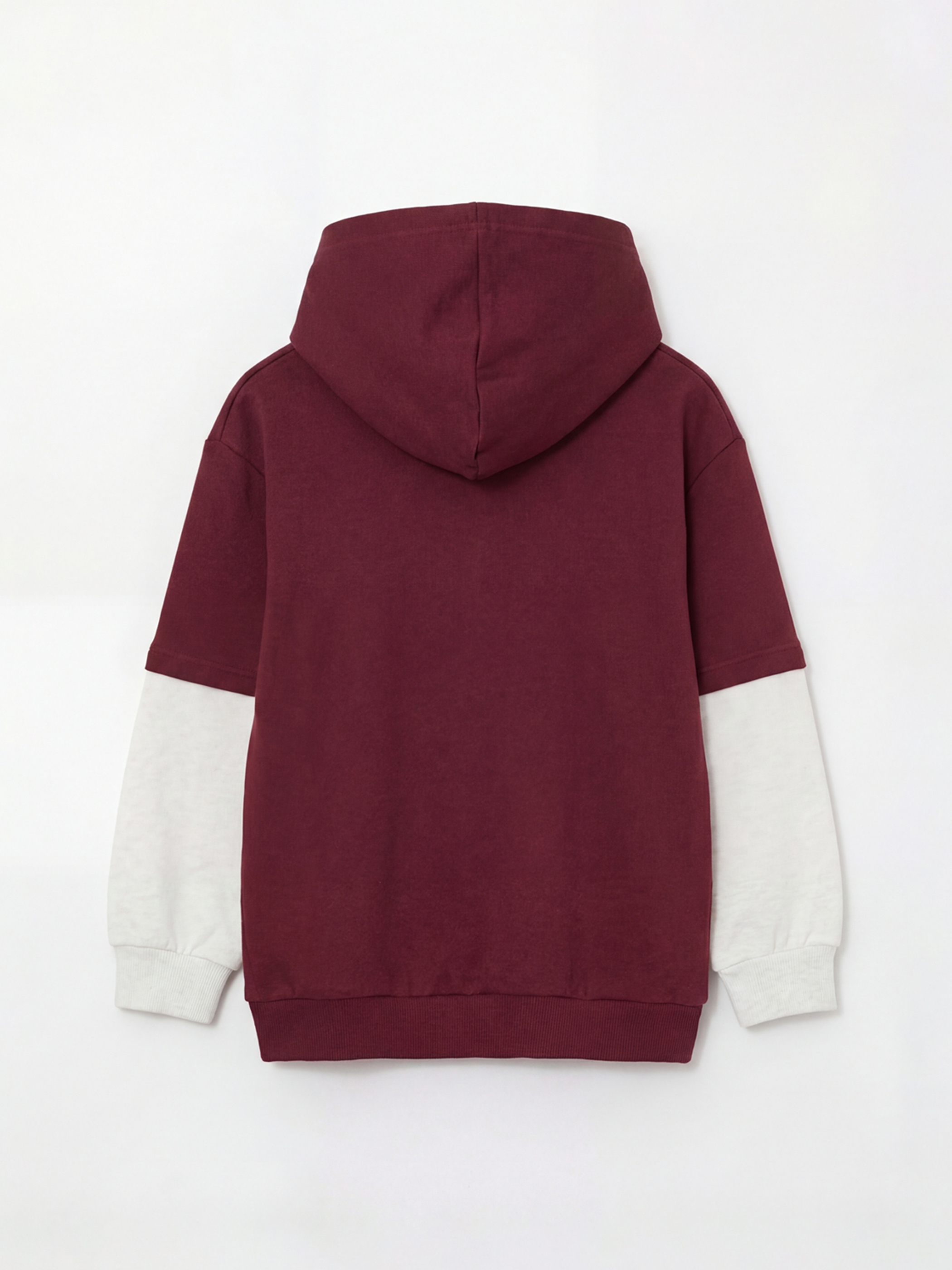 Bordo Mickey Mouse Baskılı Erkek Çocuk Kalın Sweatshirt-2