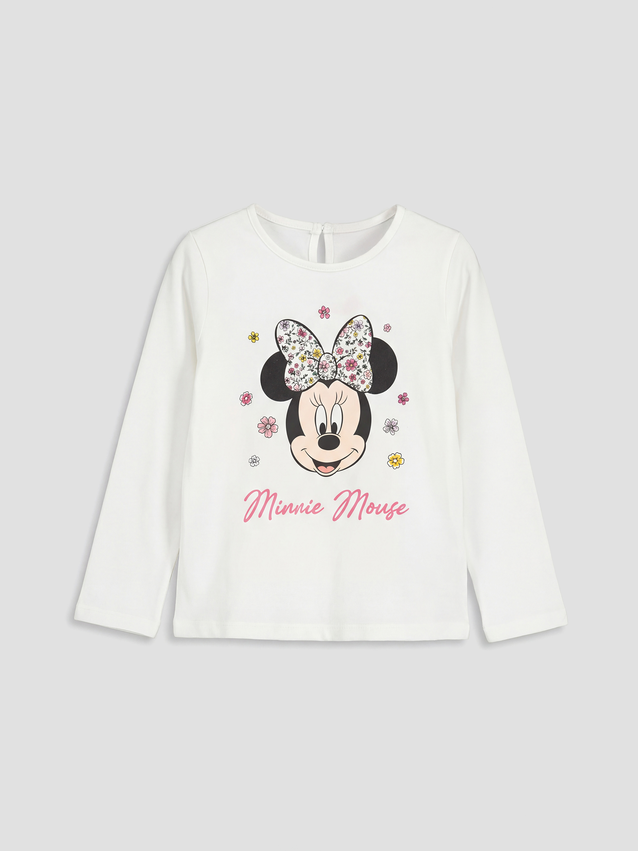 Ekru Minnie Mouse Baskılı Kız Çocuk Tişört ve Tayt Pantolon-1