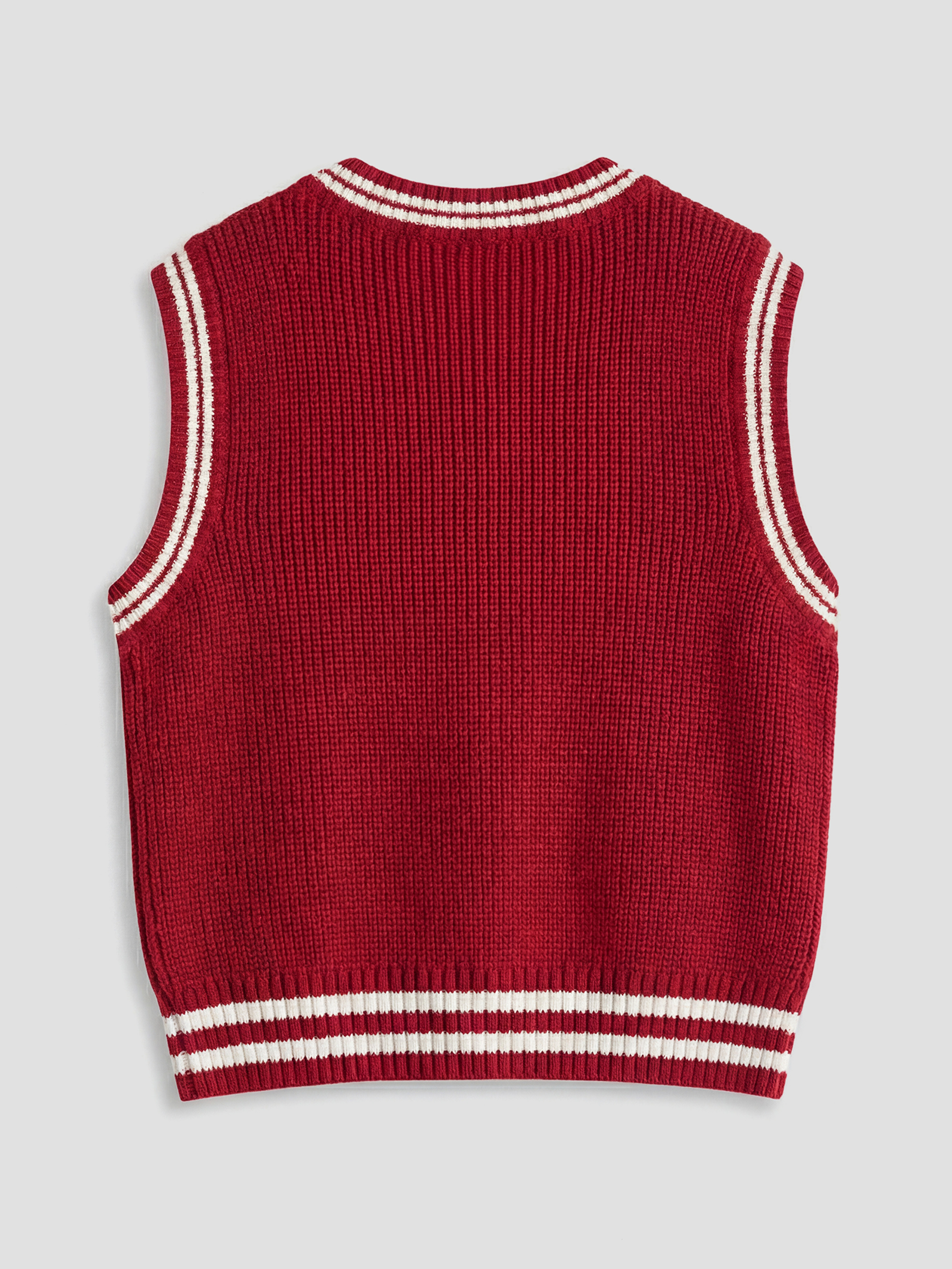 Kırmızı V Yaka Hello Kitty Nakışlı Kız Çocuk Triko Süveter-1