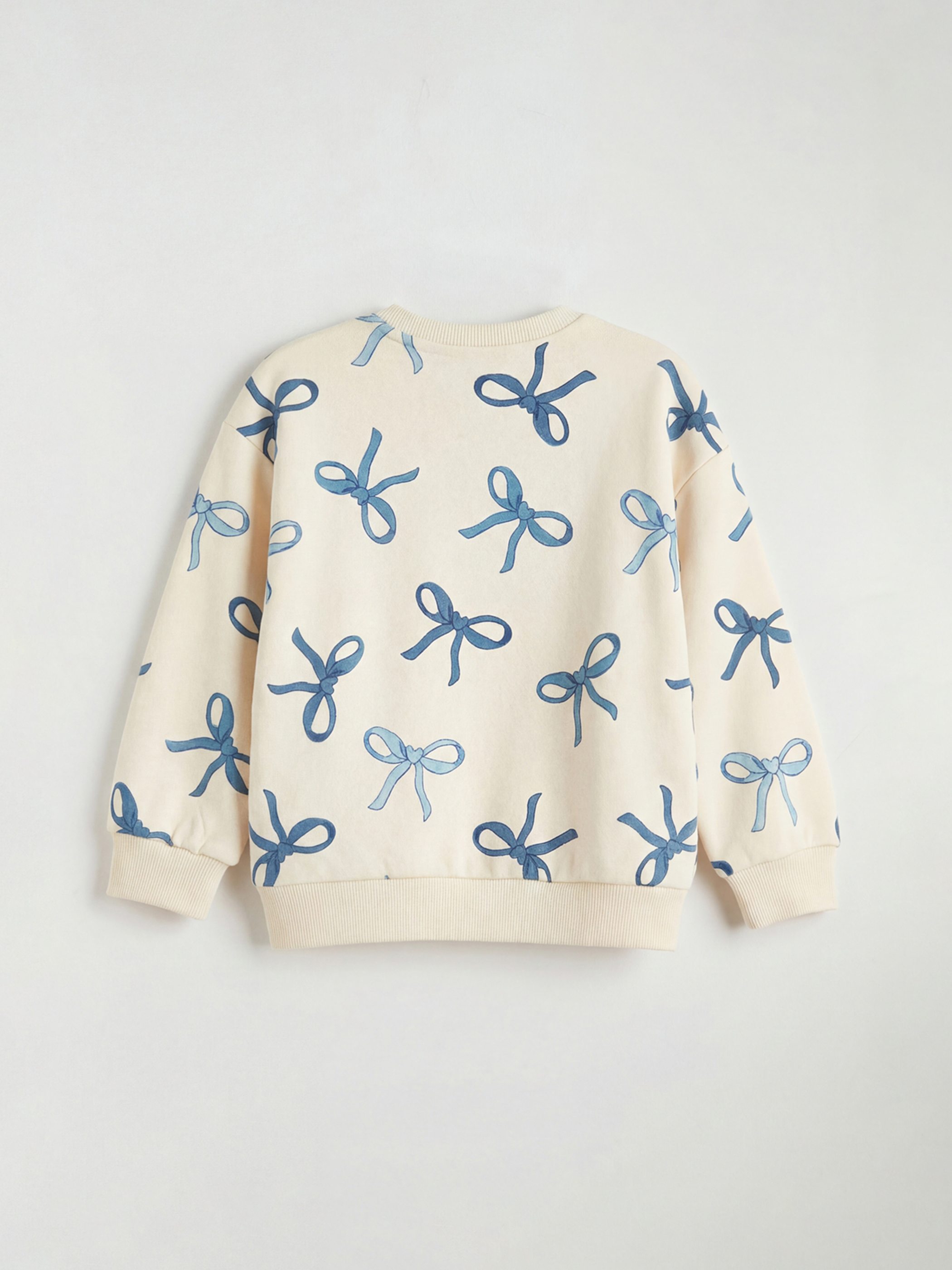 Ekru Baskılı Kız Çocuk Sweatshirt-1