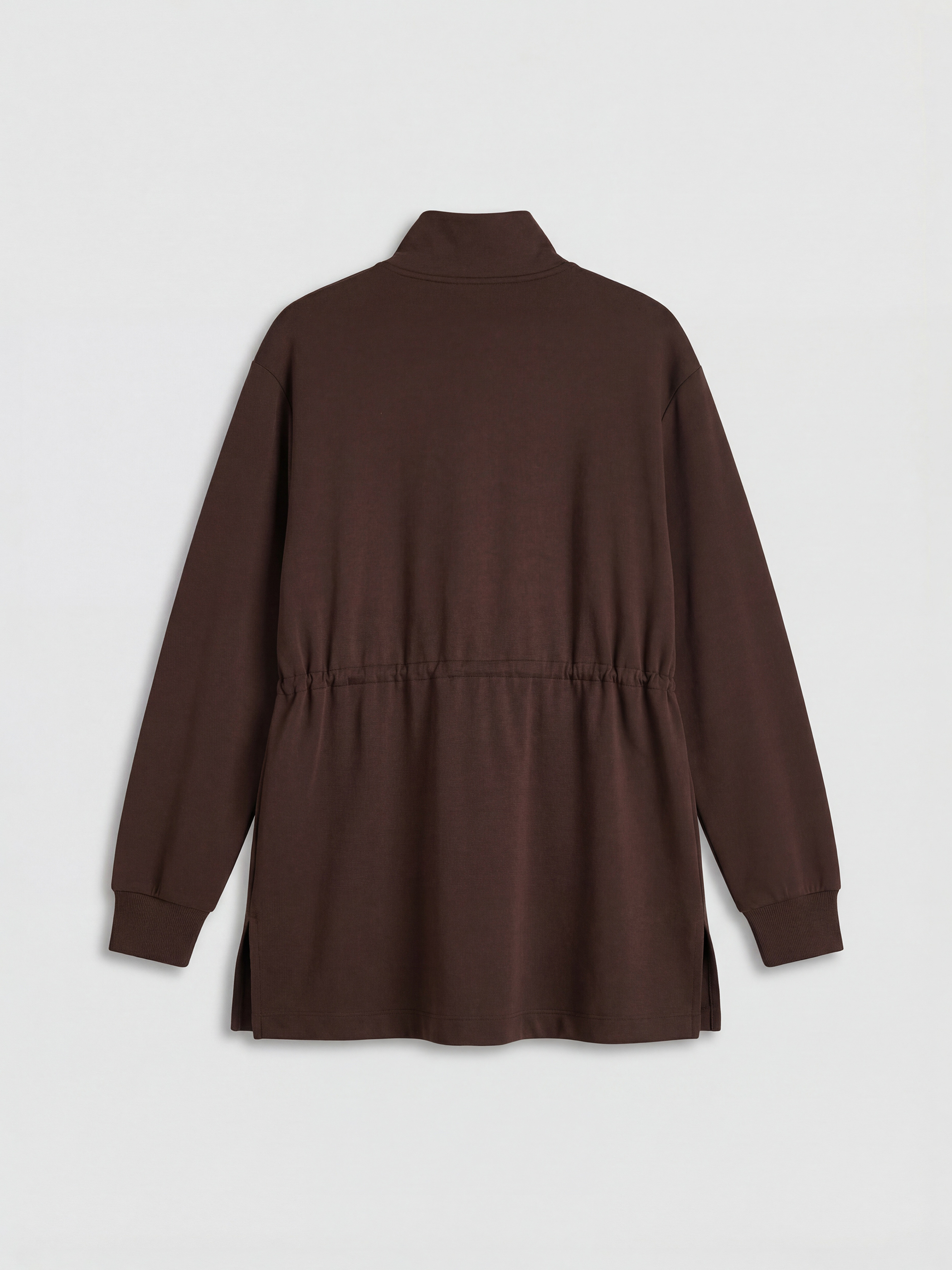 Kahverengi Soft Touch Oversize Kadın Sweatshirt Tunik-5