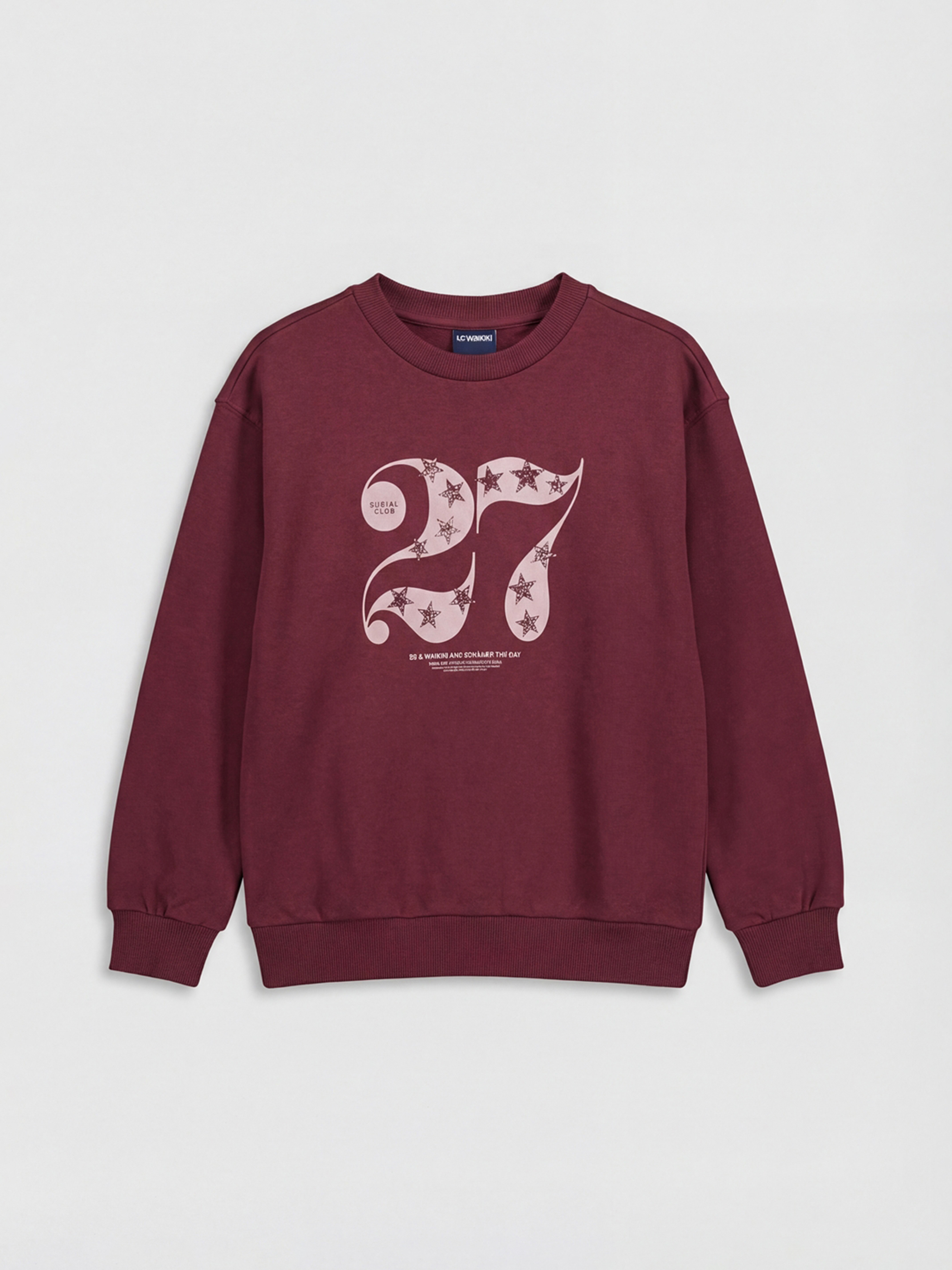 LCW Kids Bisiklet Yaka Baskılı Kız Çocuk Kalın Sweatshirt - S6NM71Z4-YNM