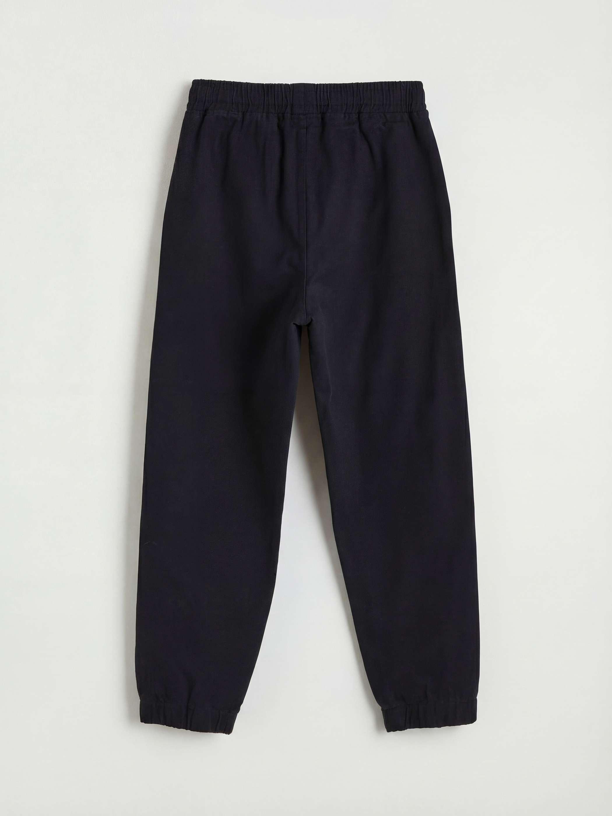 Siyah Beli Lastikli Erkek Çocuk Gabardin Jogger Pantolon-1