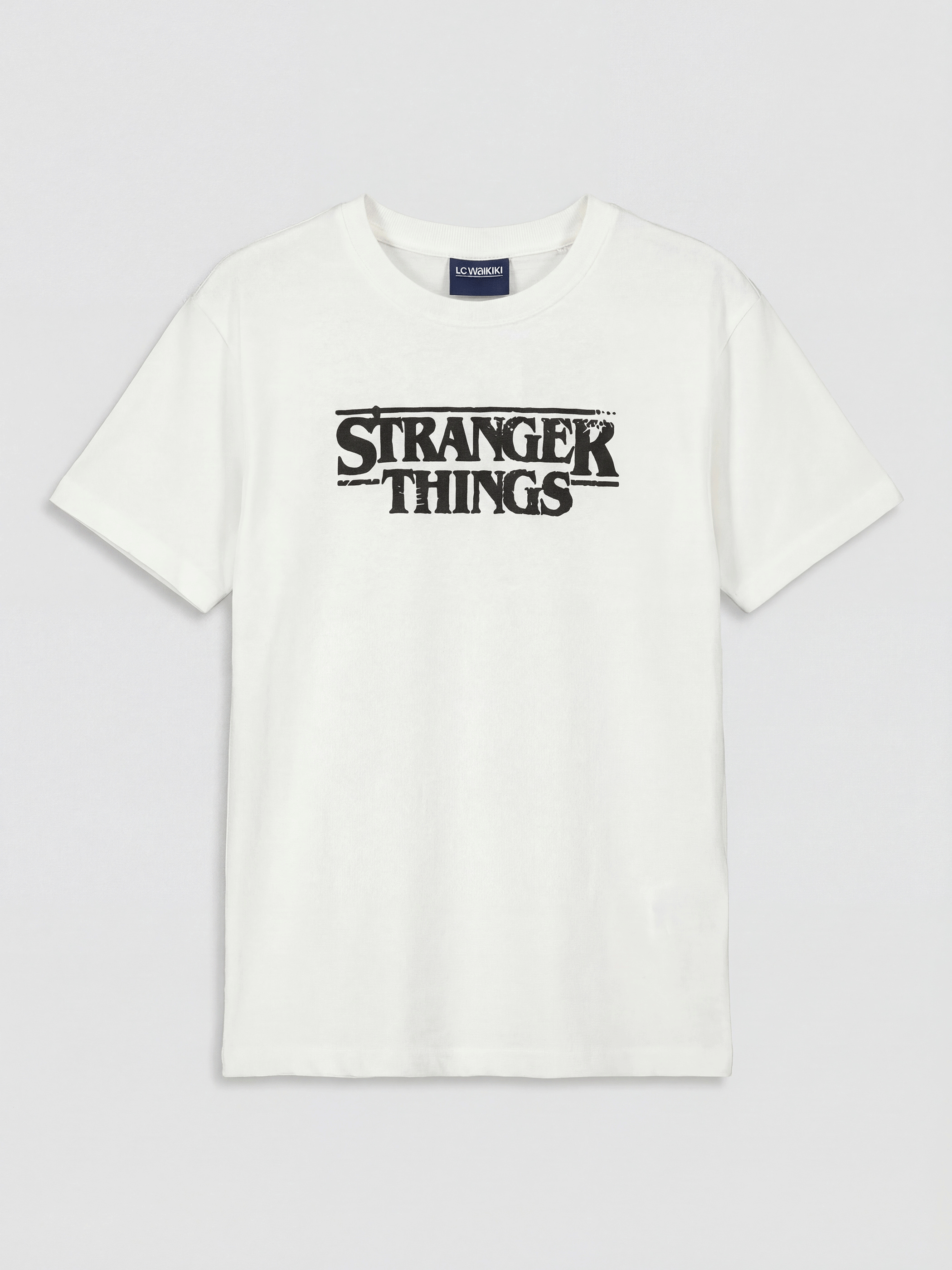 LCW Kids Bisiklet Yaka Stranger Things Baskılı Erkek Çocuk Tişört