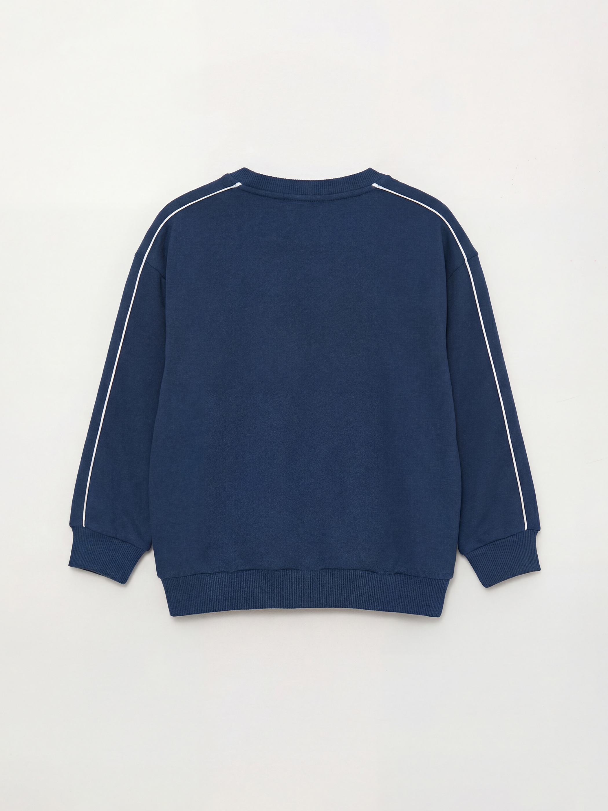 Lacivert Bisiklet Yaka Baskılı Erkek Çocuk Sweatshirt	-1