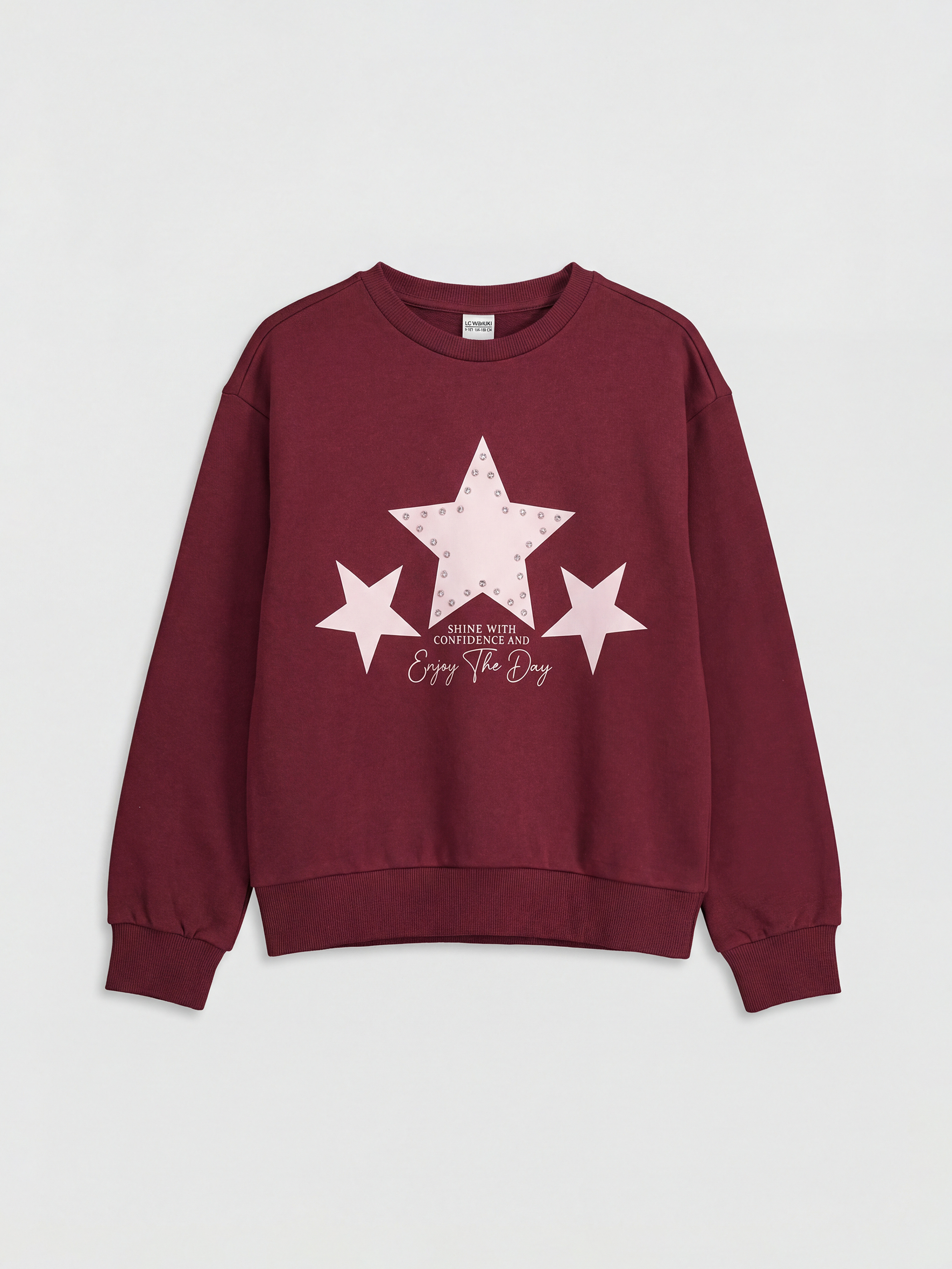 LCW Kids Bisiklet Yaka Baskılı Kız Çocuk Kalın Sweatshirt - S6NT81Z4-YNM