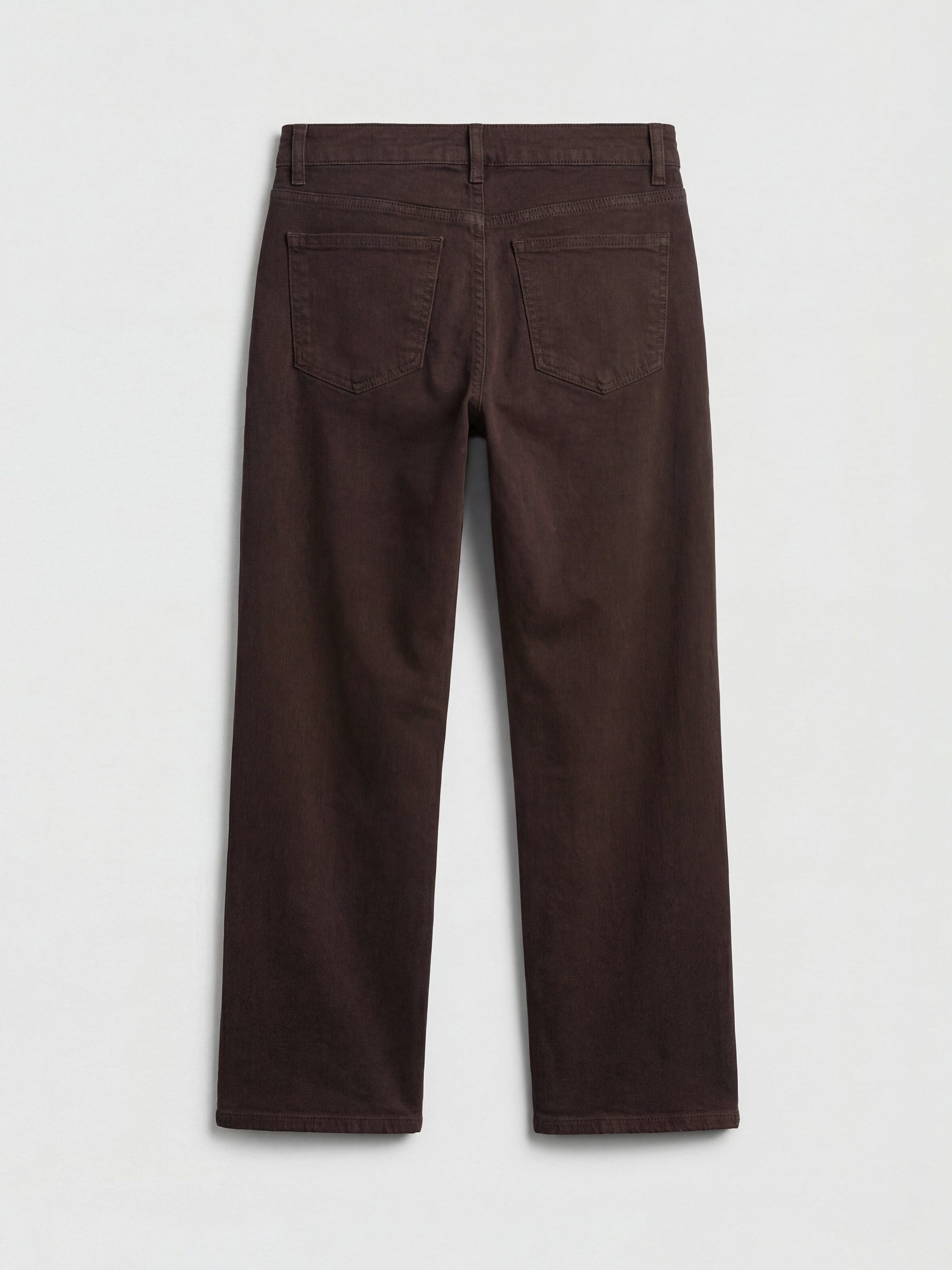 Kahverengi Yüksek Bel Straight Fit Kadın Jean Pantolon-1