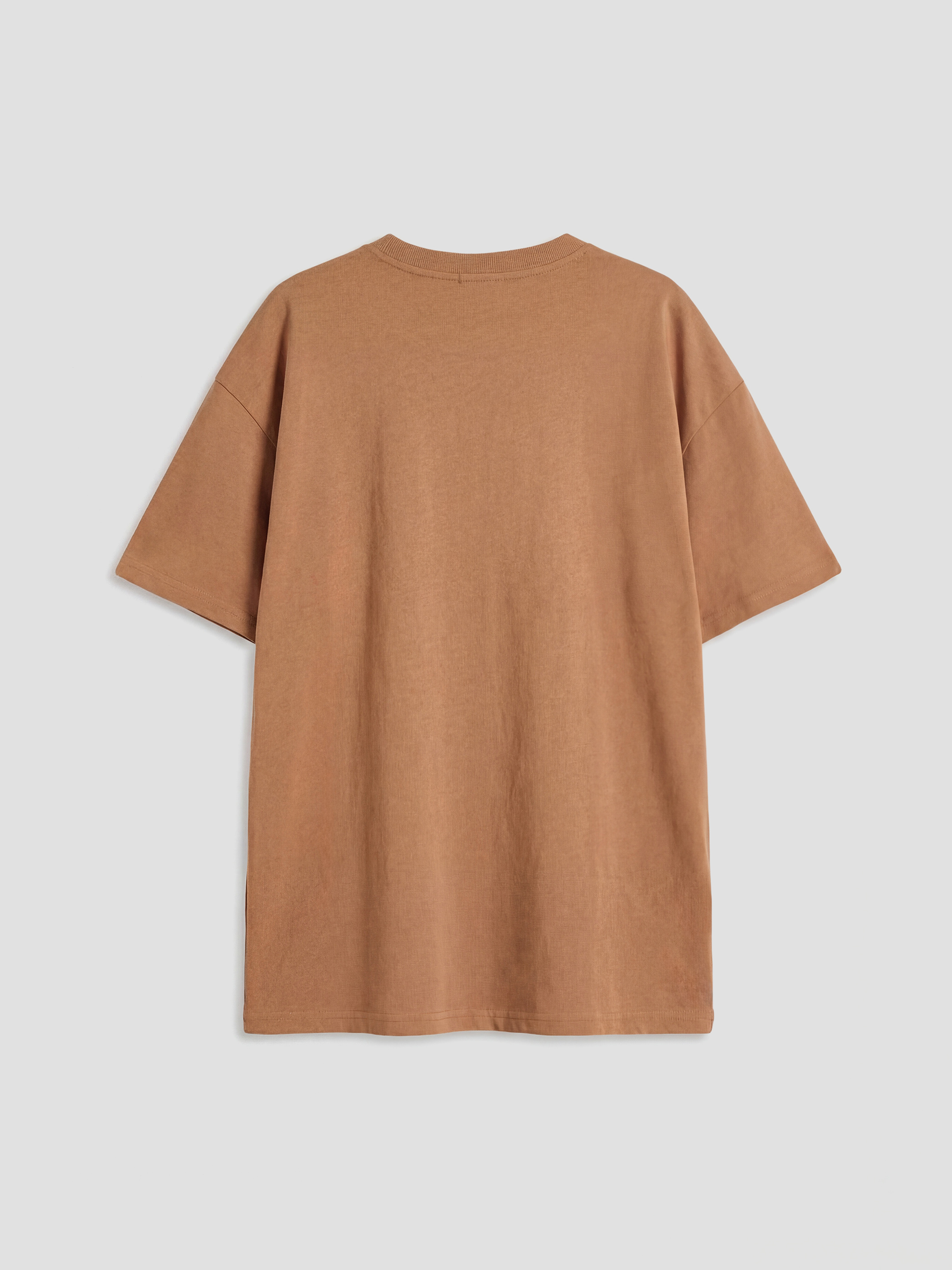 Kahverengi Bisiklet Yaka Yazı Baskılı Erkek Çocuk Tişört-1