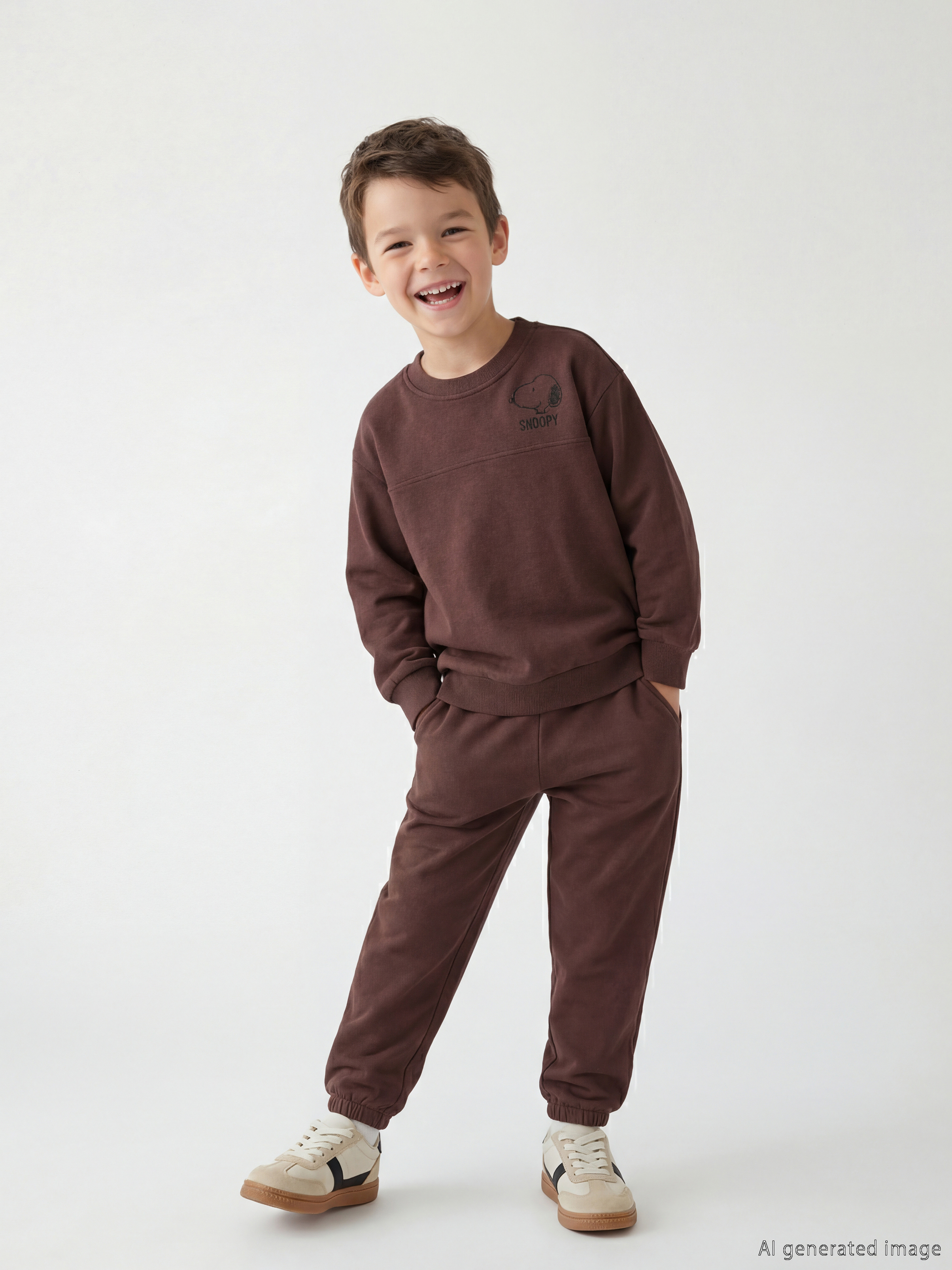 LCW Kids Snoopy Baskılı Erkek Çocuk Kalın Sweatshirt ve Eşofman Altı - S6NV81Z1-R3C