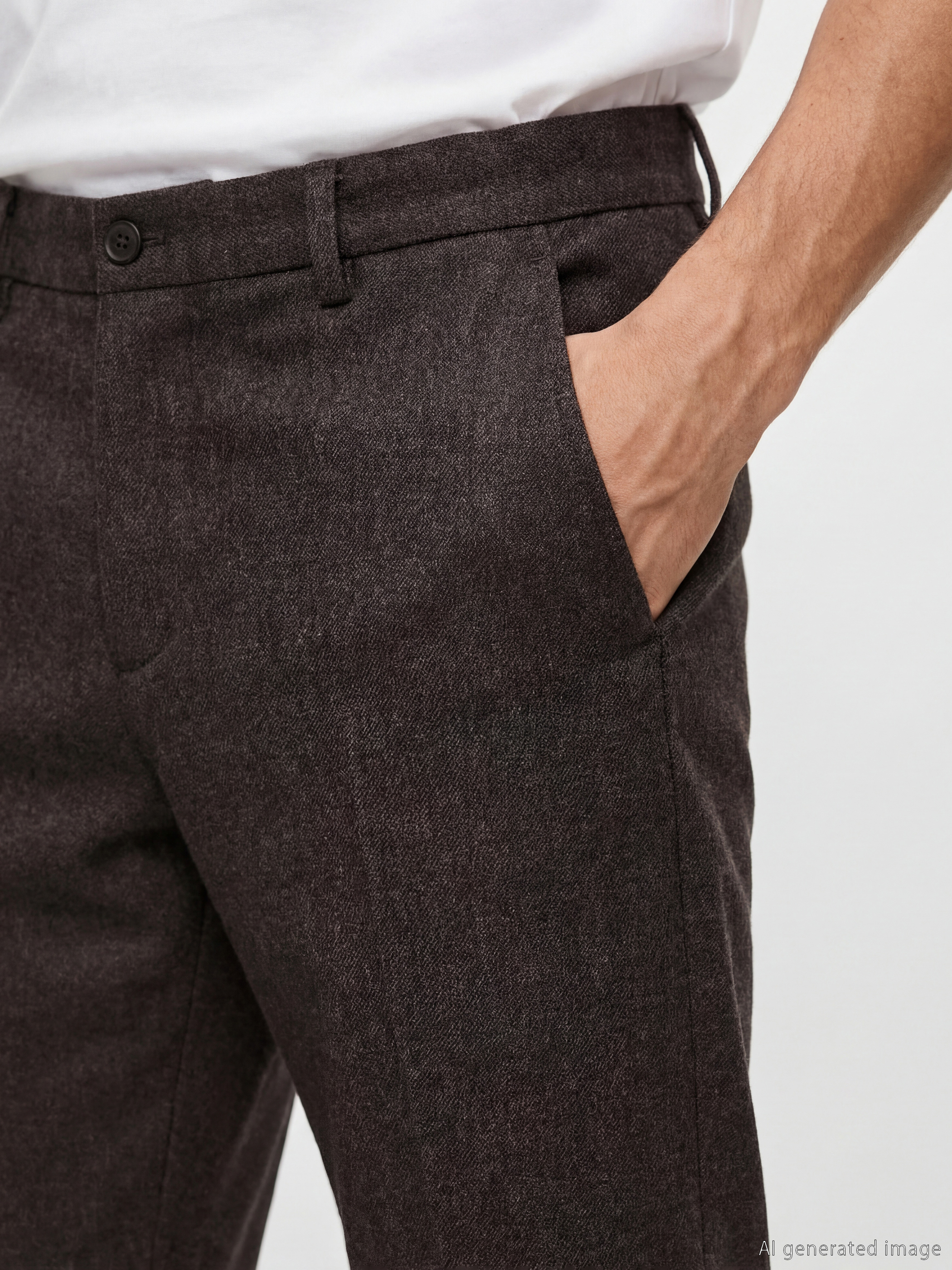 Kahverengi Slim Fit Erkek Pantolon-2