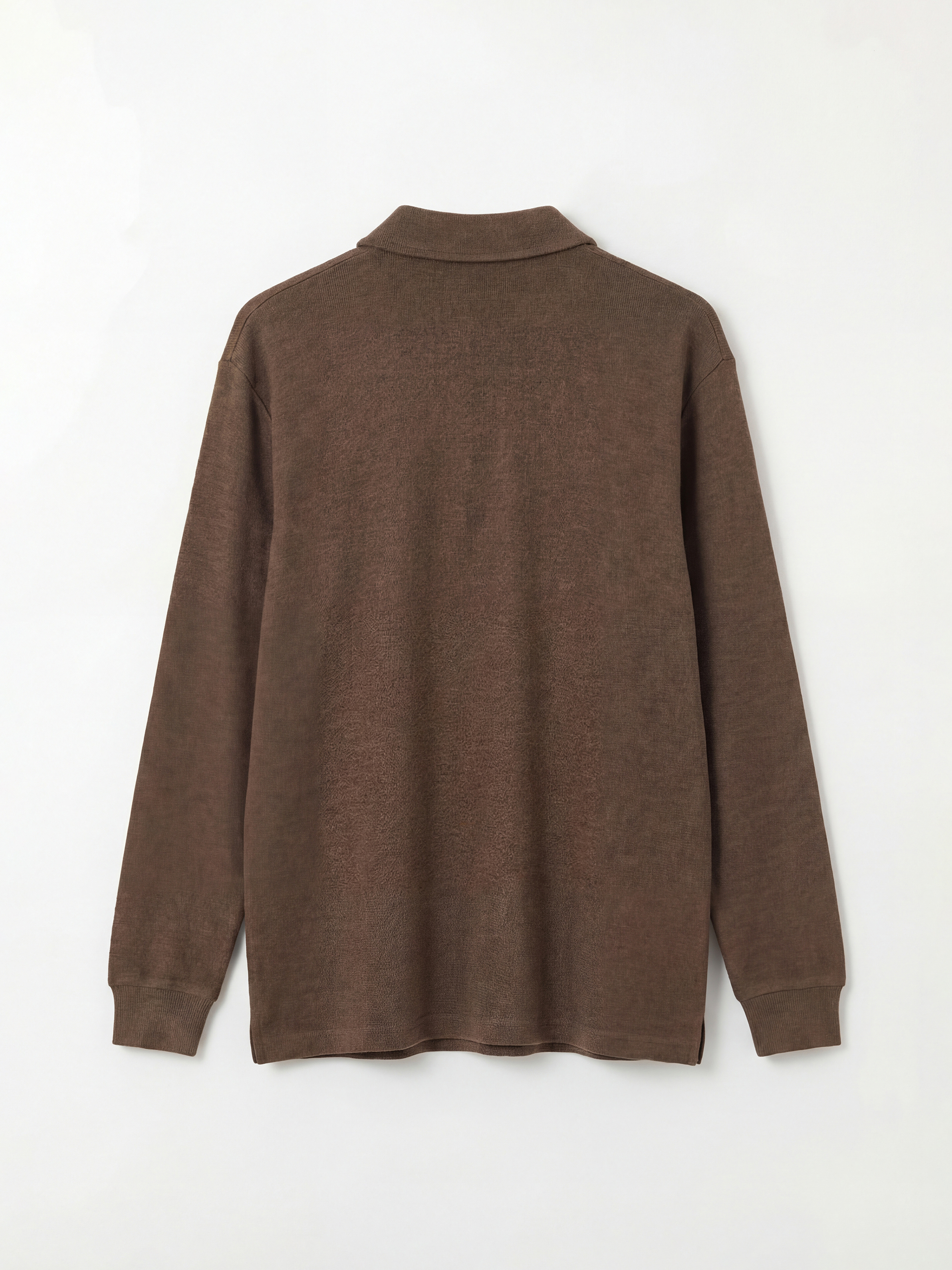 Kahverengi Polo Yaka Erkek Sweatshirt-1