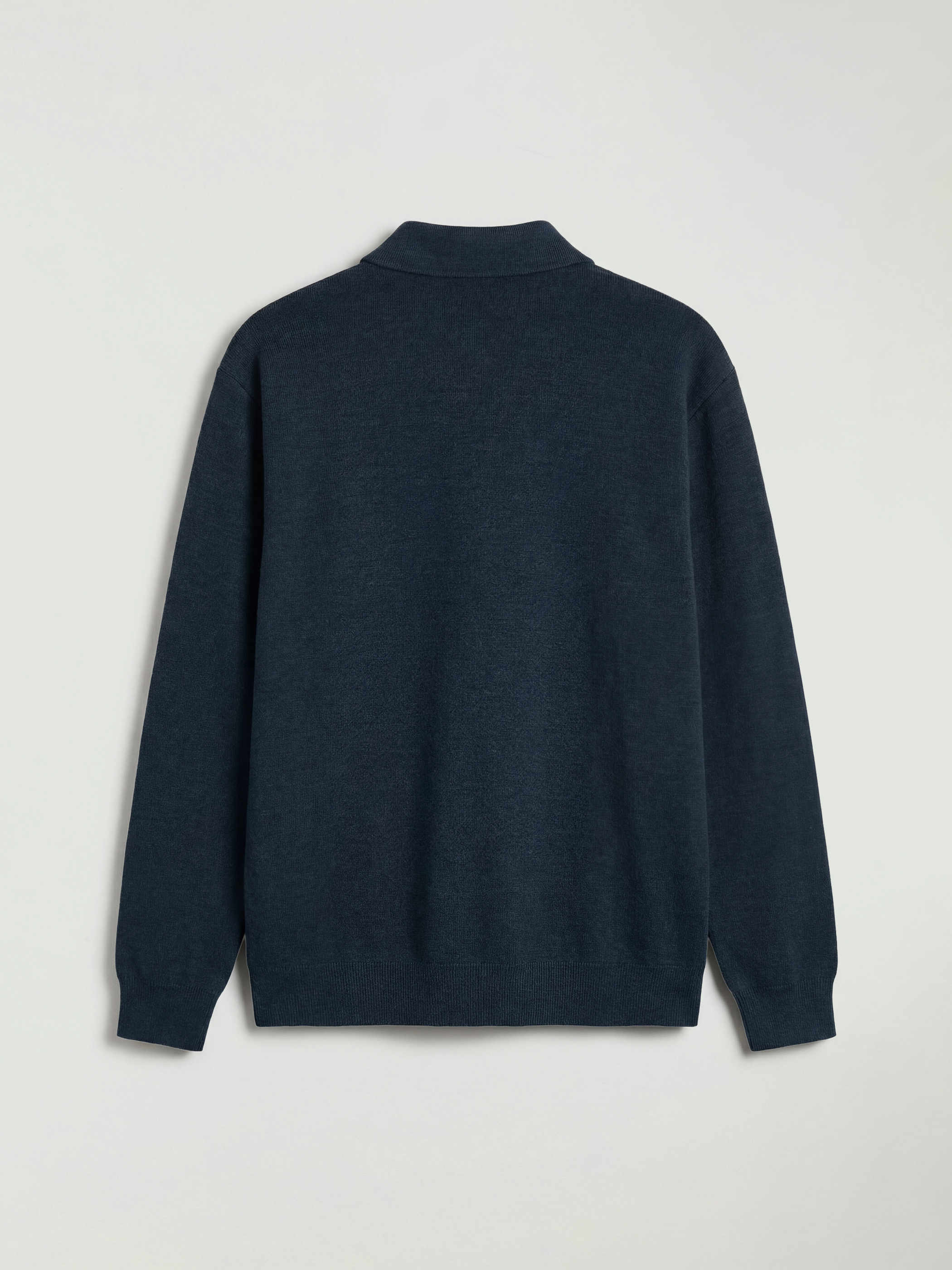 Lacivert Polo Yaka Erkek Sweatshirt-1