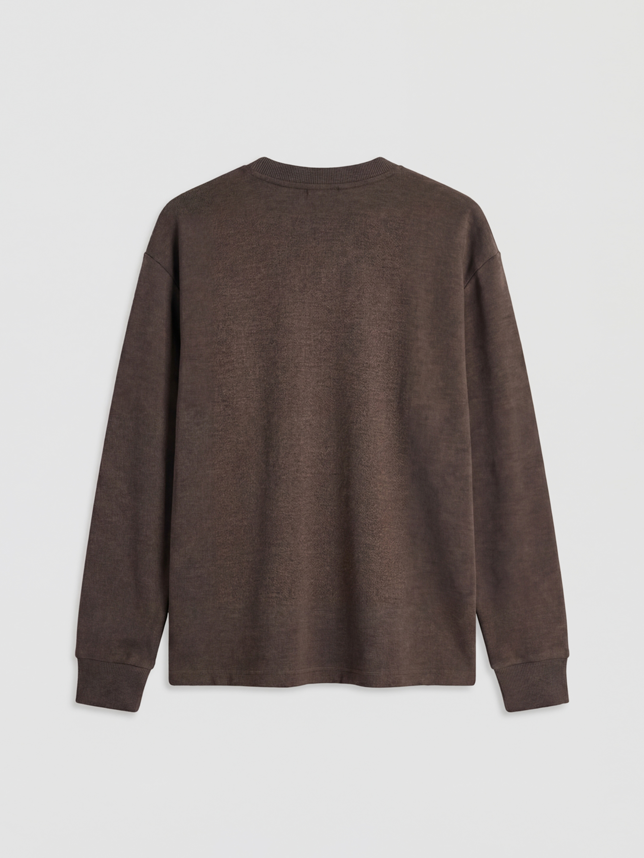 Kahverengi Bisiklet Yaka Erkek Sweatshirt-5