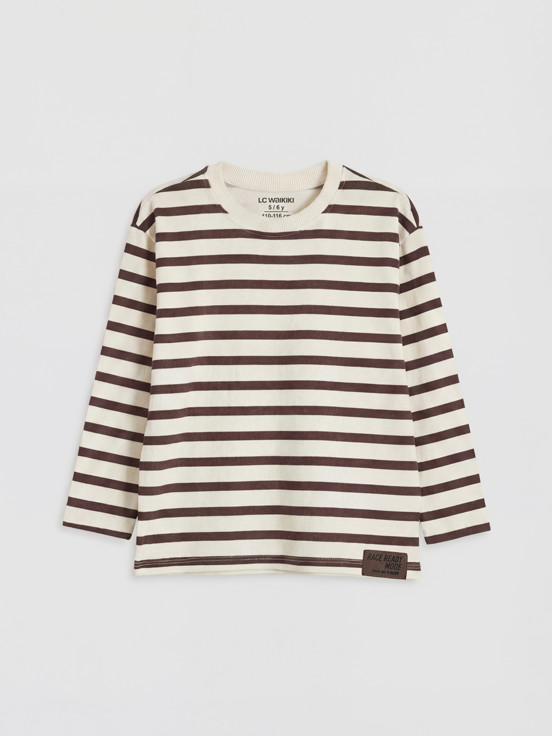 Beyaz Bisiklet Yaka Uzun Kollu Erkek Çocuk Tişört 3'lü-2