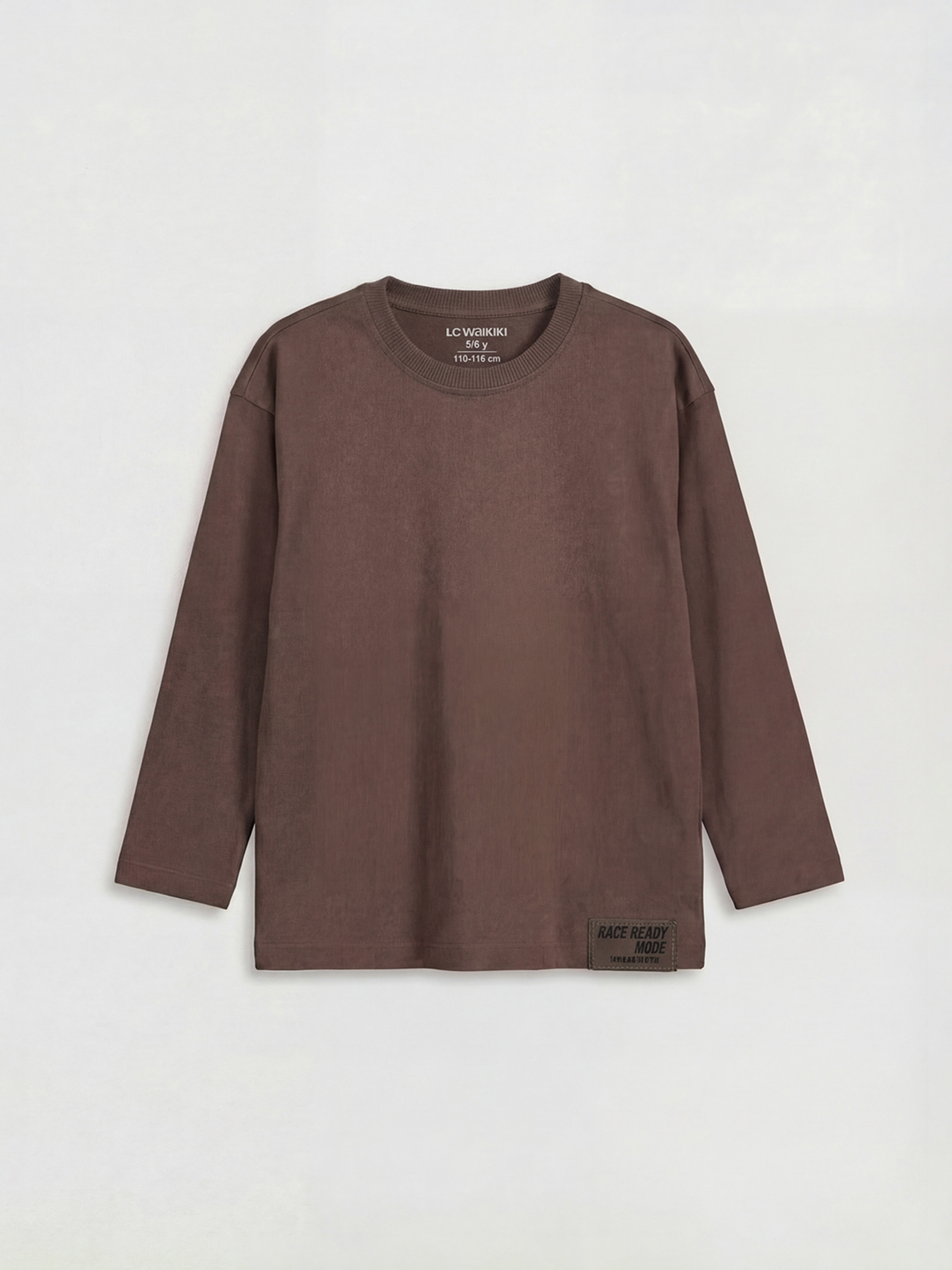 Beyaz Bisiklet Yaka Uzun Kollu Erkek Çocuk Tişört 3'lü-3