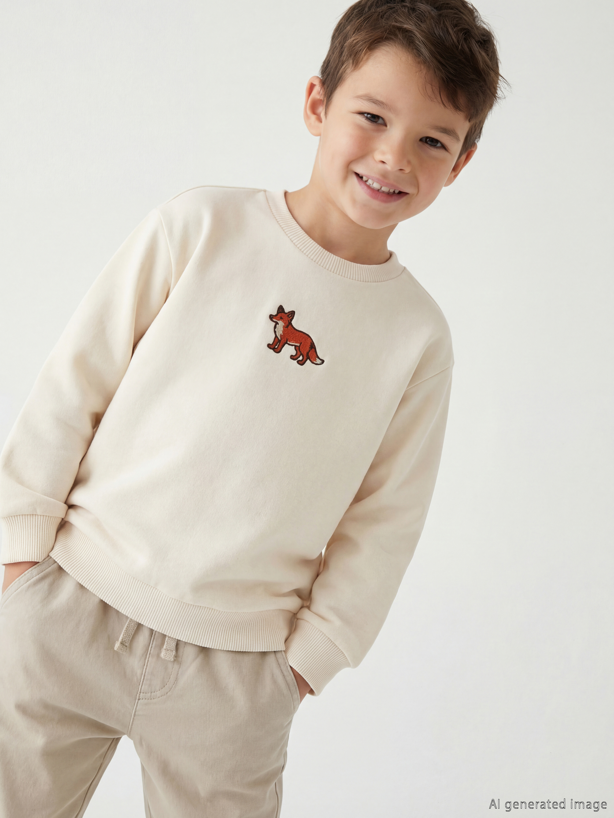 LCW Kids Nakışlı Erkek Çocuk Kalın Sweatshirt - S6O269Z1-R9J