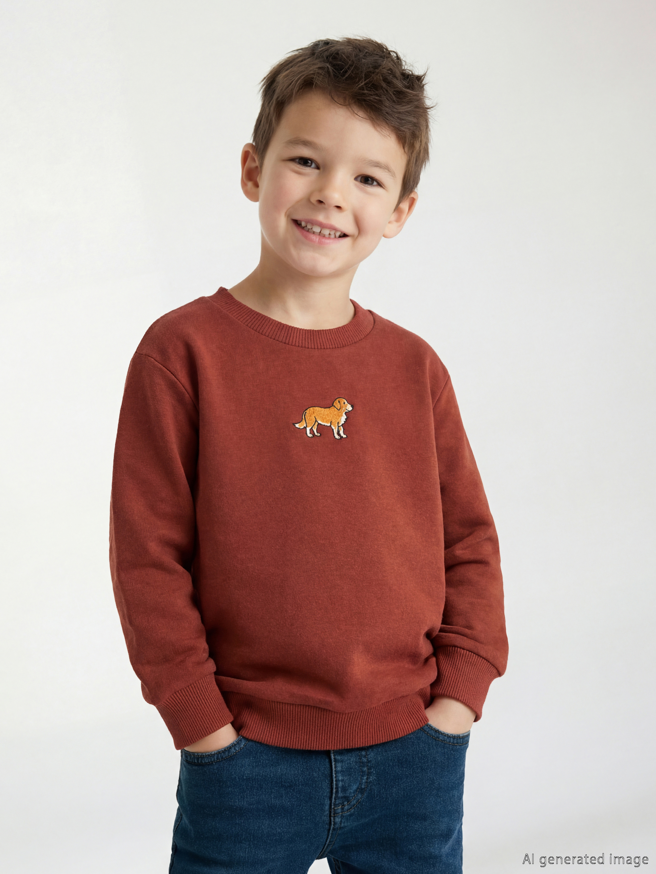 LCW Kids Nakışlı Erkek Çocuk Kalın Sweatshirt - S6O270Z1-GYN