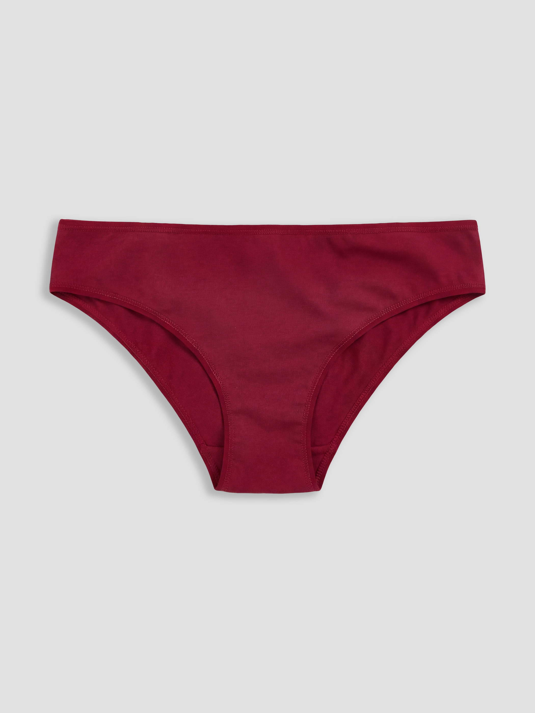 Bordo Düz Bikini Külot