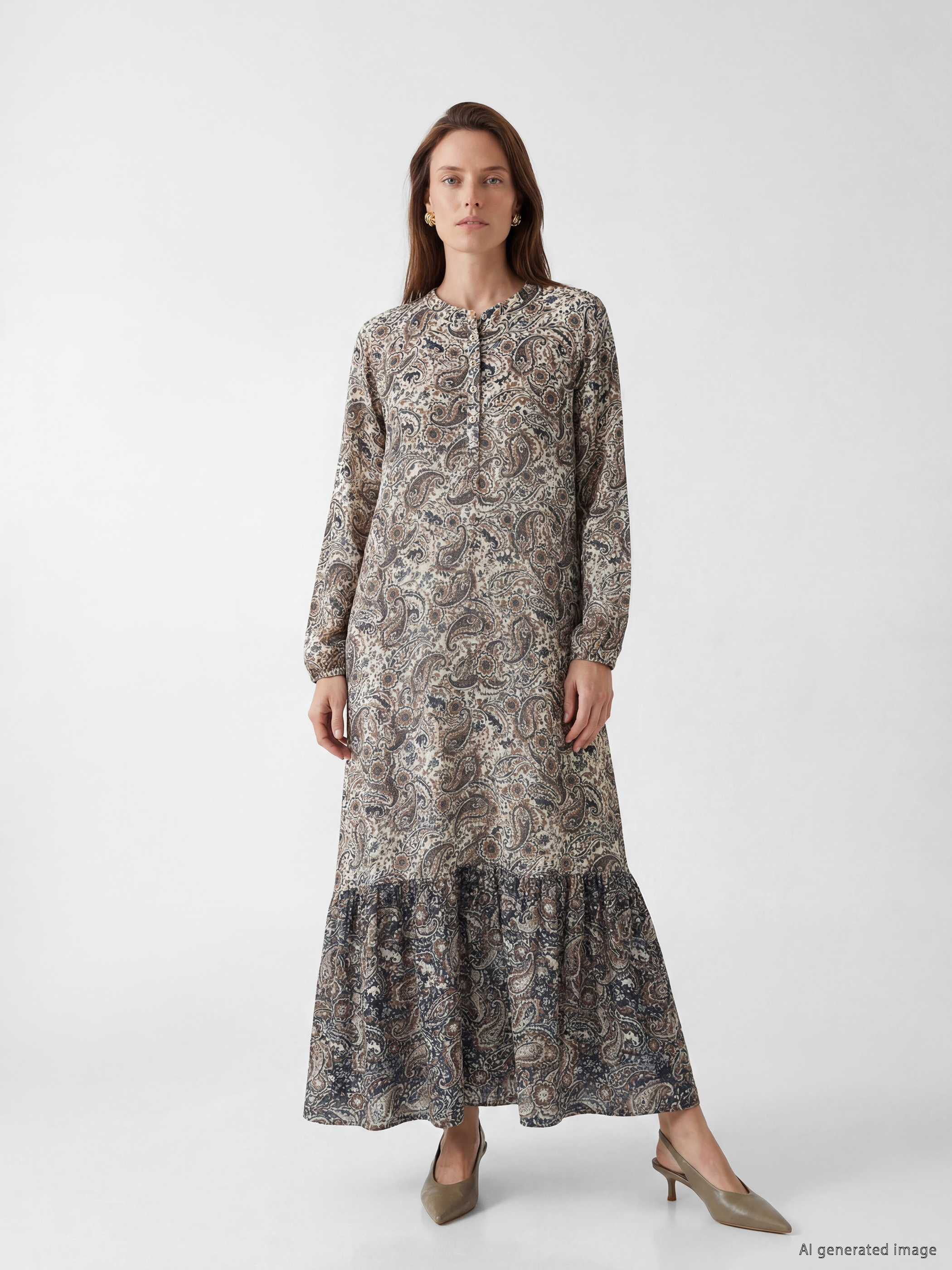 Žena EKRU haljina-1