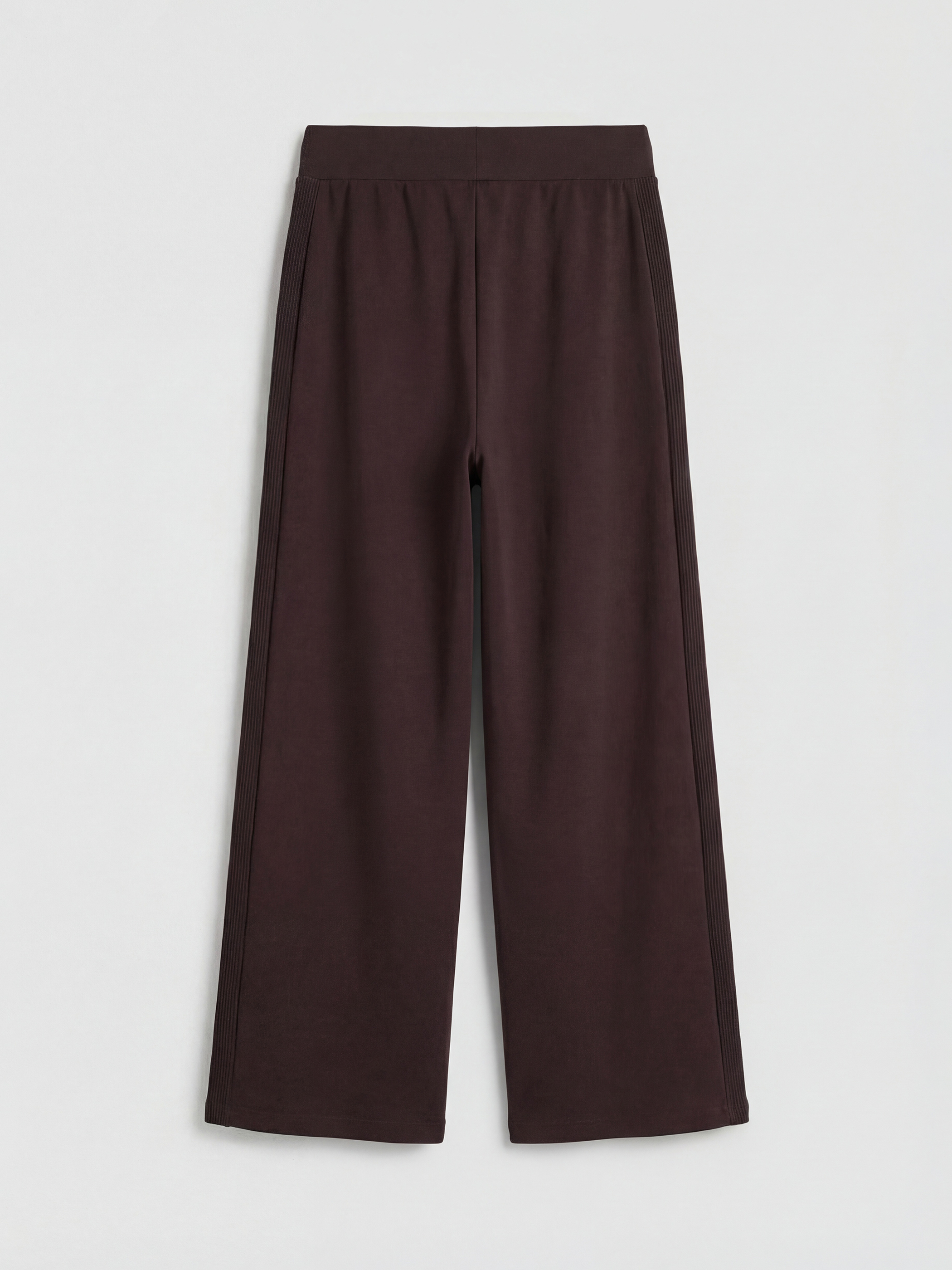 Kahverengi Beli Kemerli Kadın Pileli Kumaş Pantolon-1