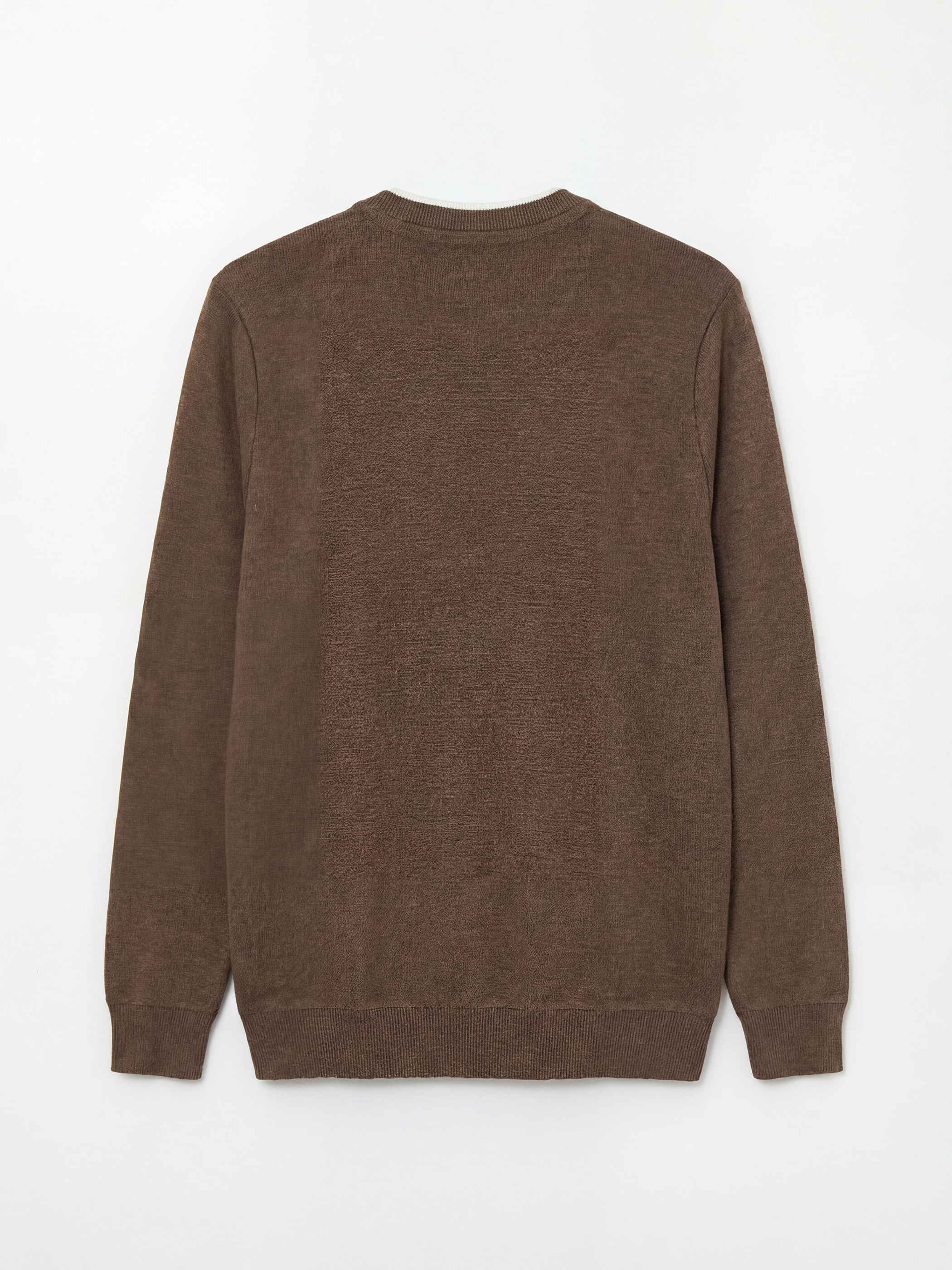 Bej Bisiklet Yaka Erkek Sweatshirt-1