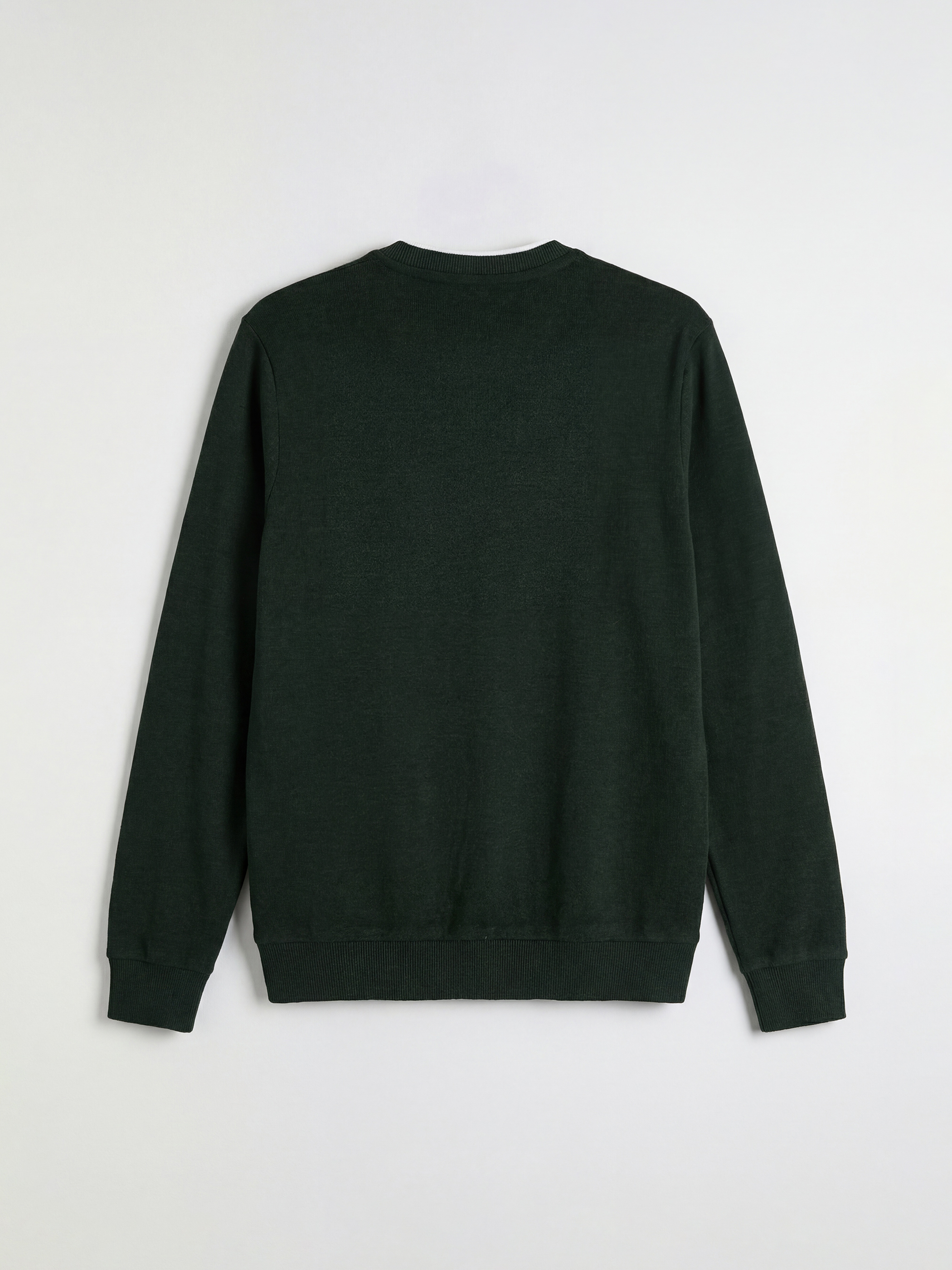 Yeşil Bisiklet Yaka Erkek Sweatshirt-1