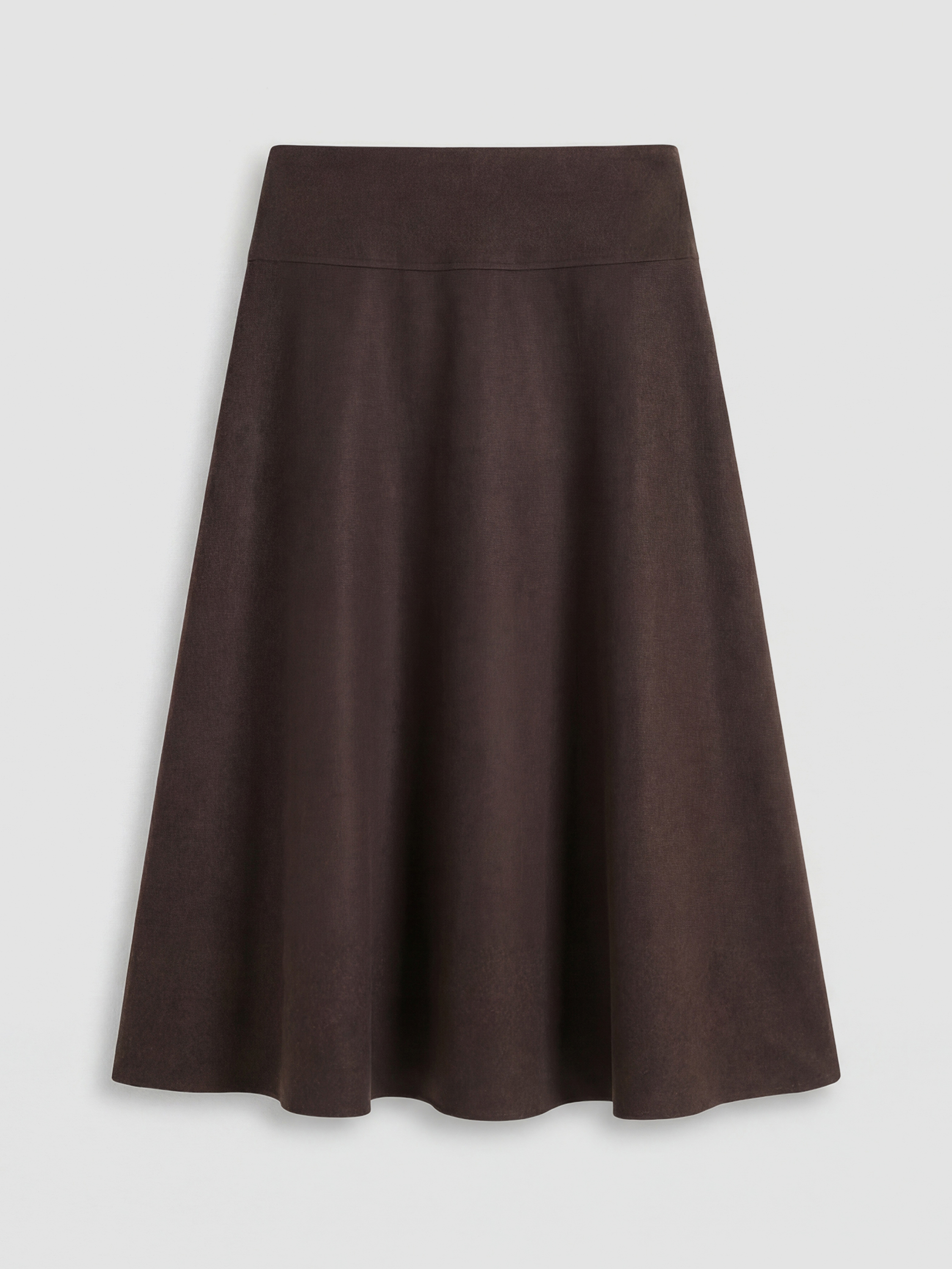 Kahverengi Beli Lastikli Kloş Etek-9