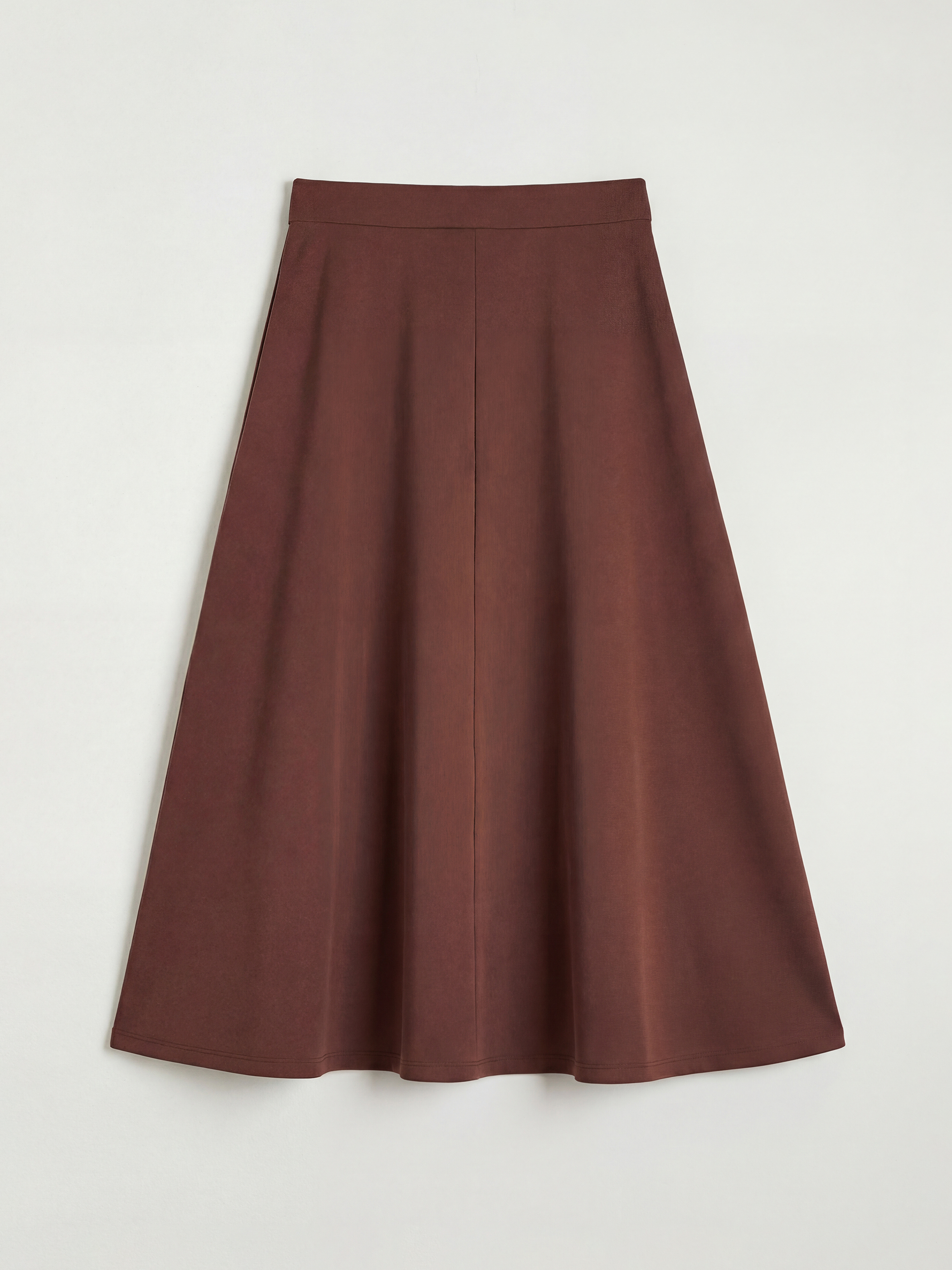 Kahverengi Beli Lastikli Kloş Etek-1