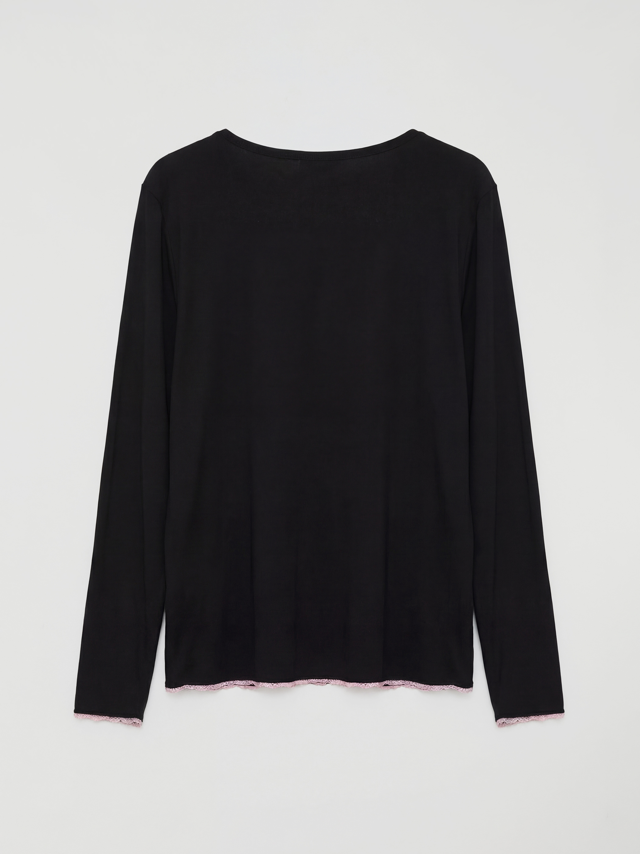 Siyah V Yaka Kadın Pijama Üstü-1