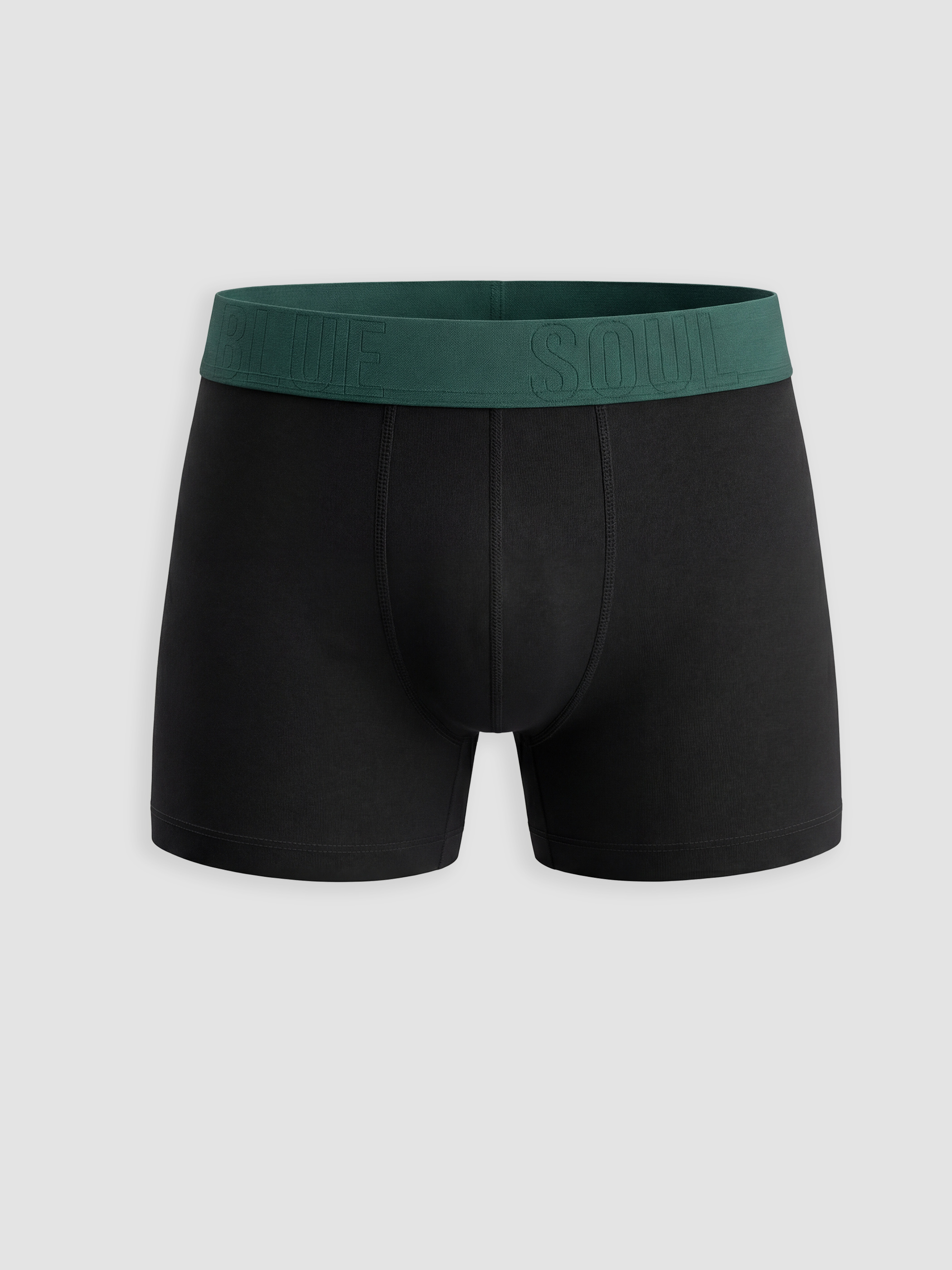 Siyah Standart Kalıp Pamuklu Esnek Erkek Boxer 3'lü-1