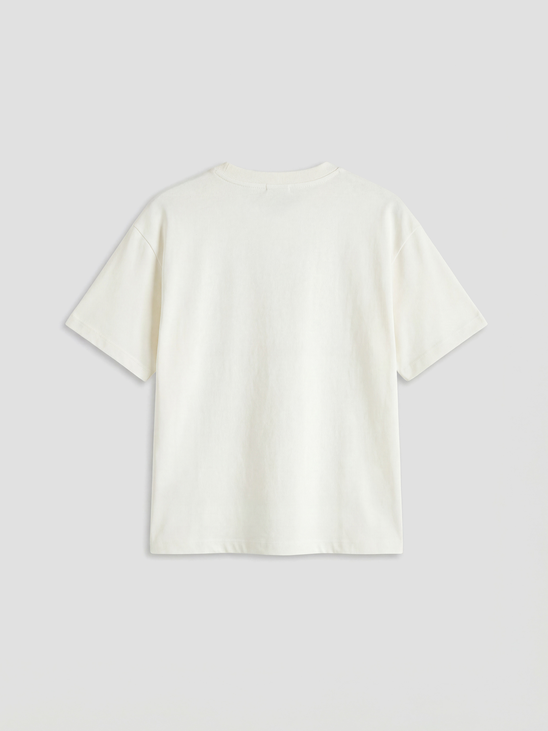 Ekru Kısa Kollu Bisiklet Yaka Erkek Çocuk Tişört-1