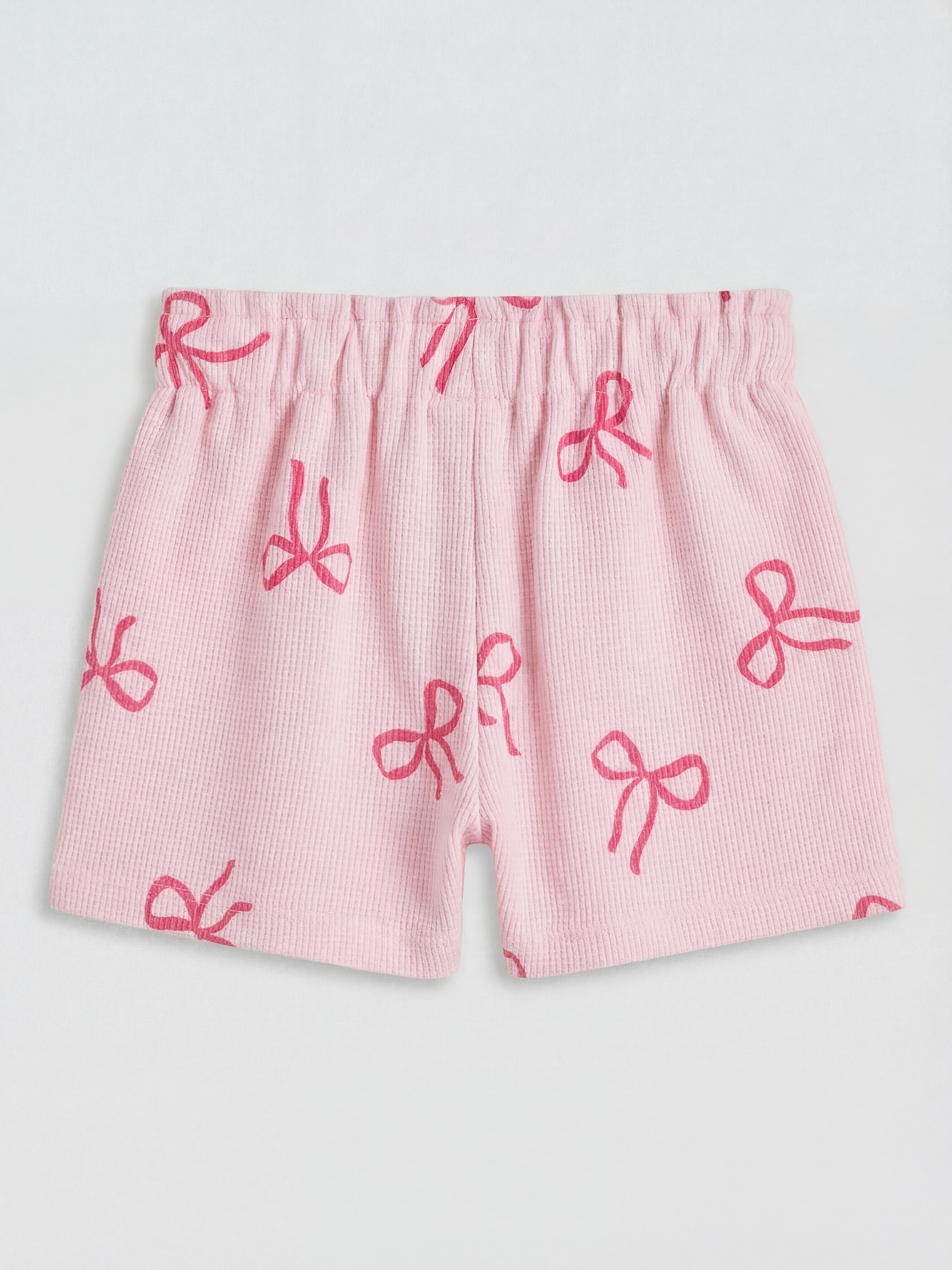 Pembe Fiyonk Desenli Kız Çocuk Şort-1