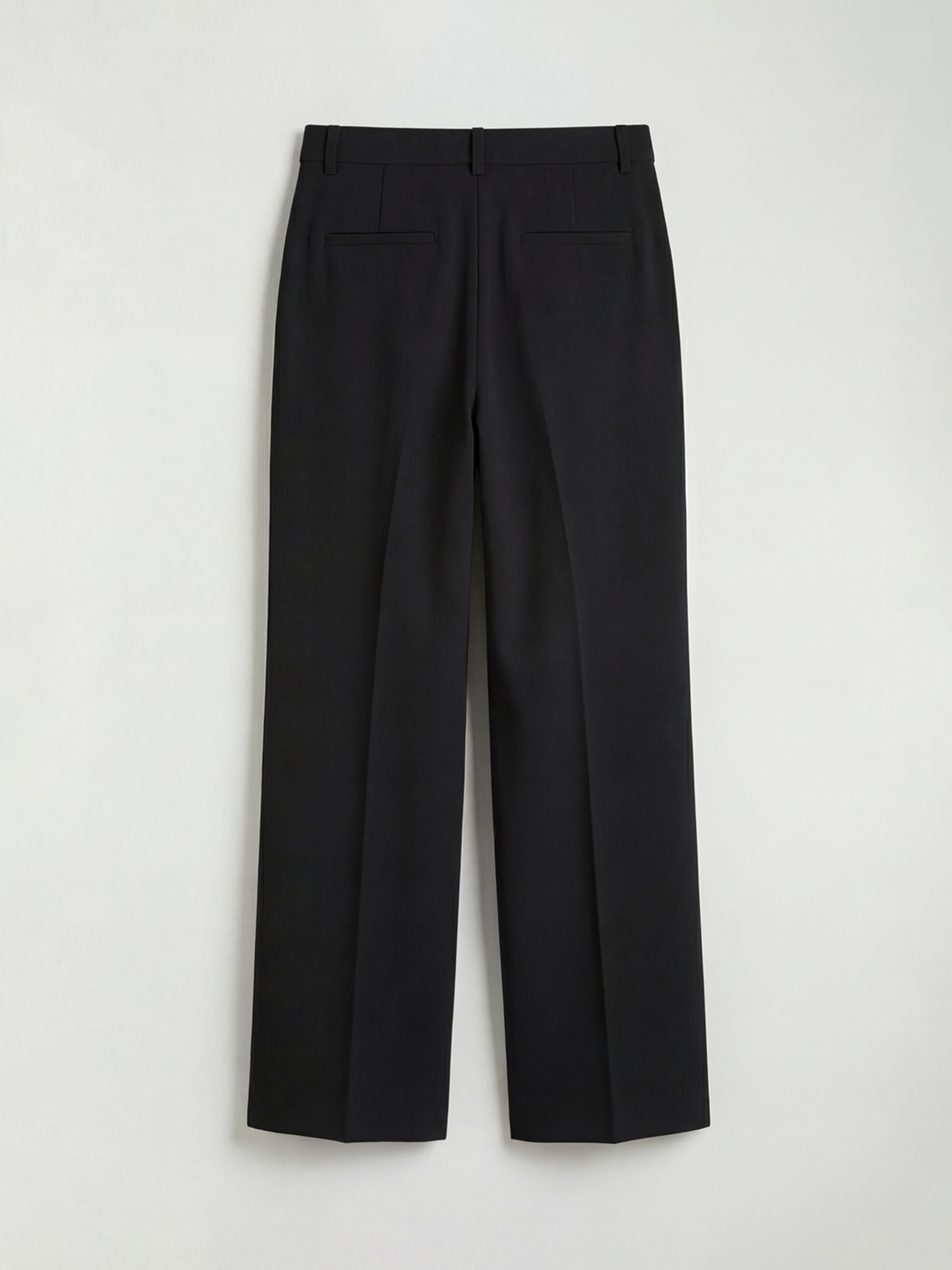 Siyah Standart Kalıp Geniş Paça Kadın Pantolon-4