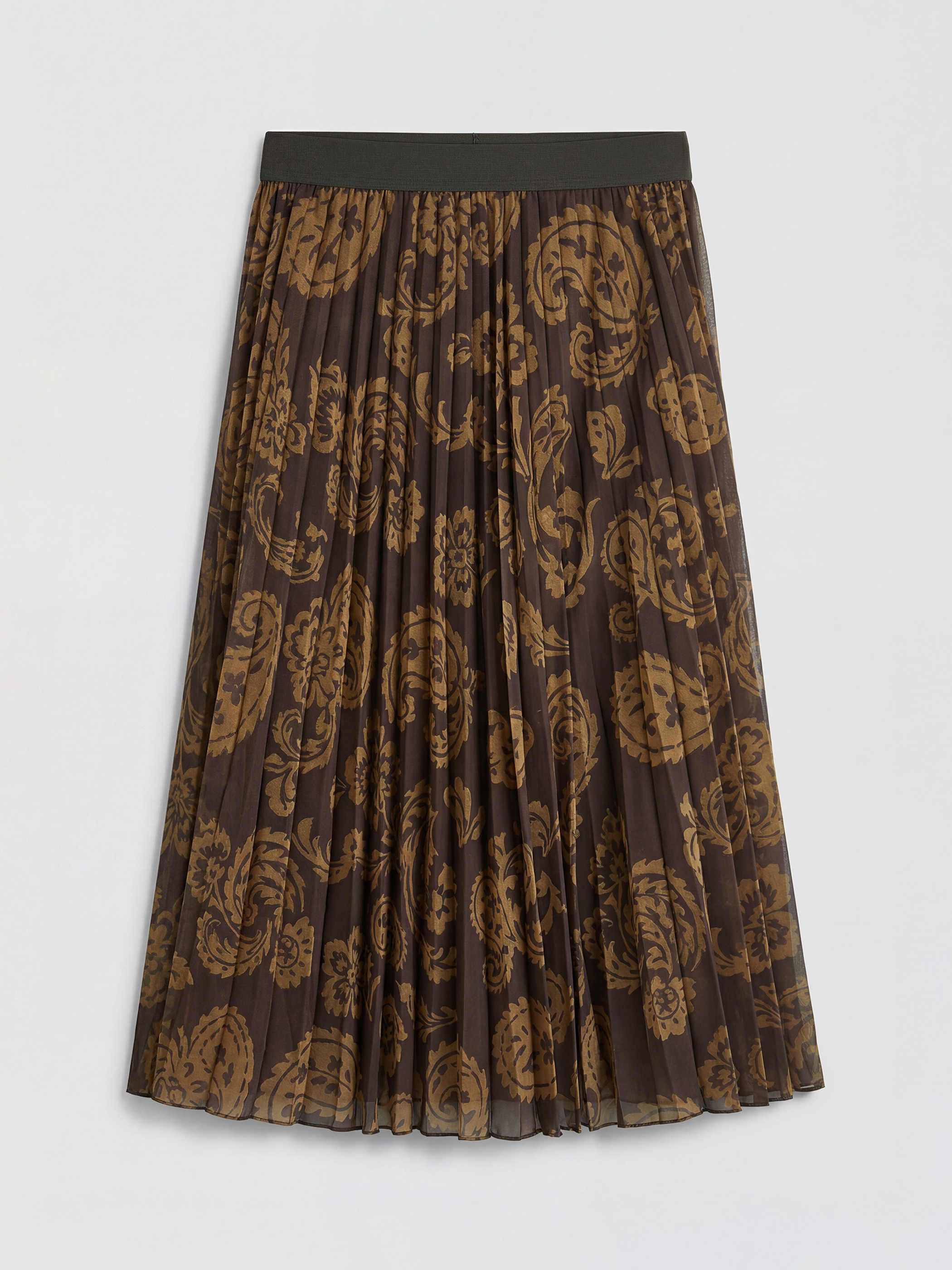 LCWAIKIKI Classic Beli Lastikli Desenli Pileli Şifon Etek - S6A017Z8-LRR