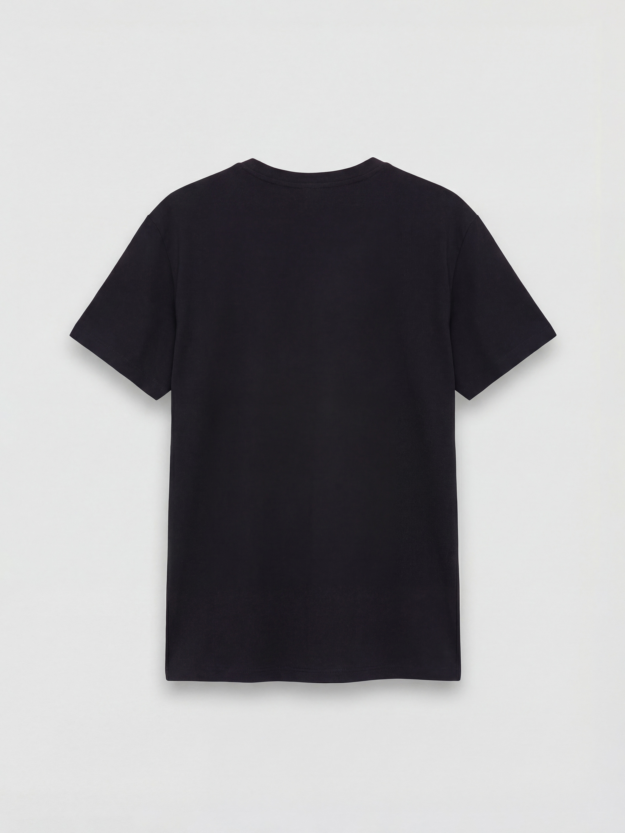 Siyah Bisiklet Yaka Mickey Mouse Baskılı Kadın Tişört-1