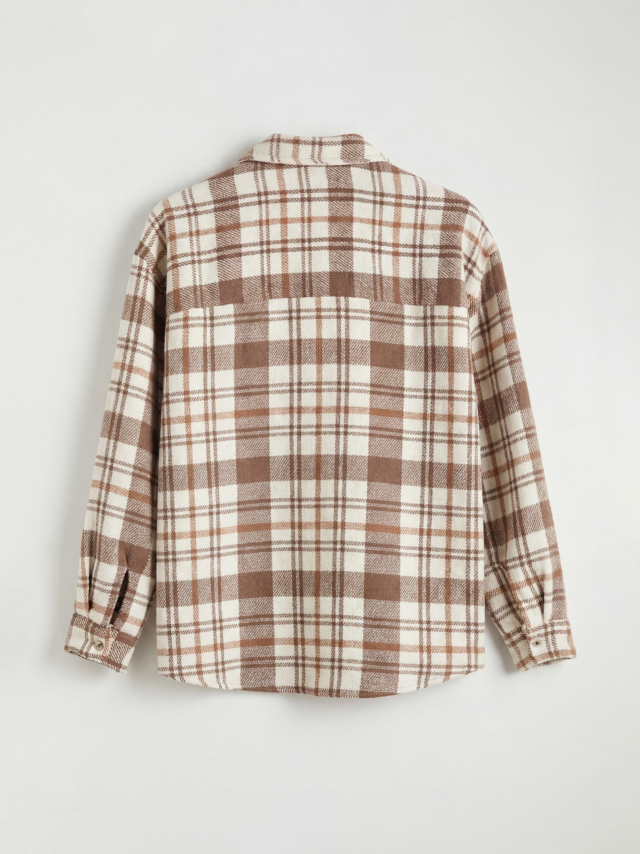 Kahverengi Ekose Oversize Kadın Oduncu Gömlek-5