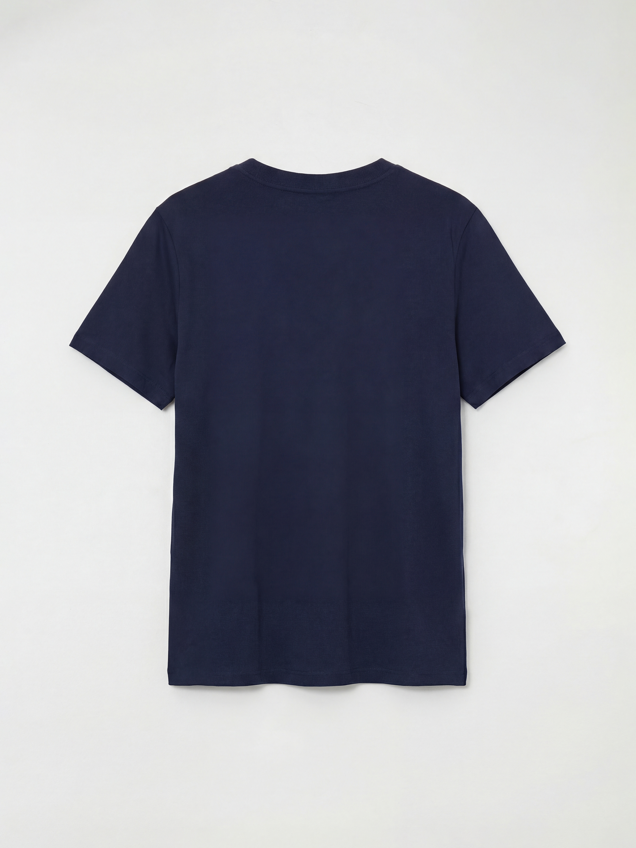 Lacivert Bisiklet Yaka Yazı Baskılı Erkek Çocuk Tişört-1