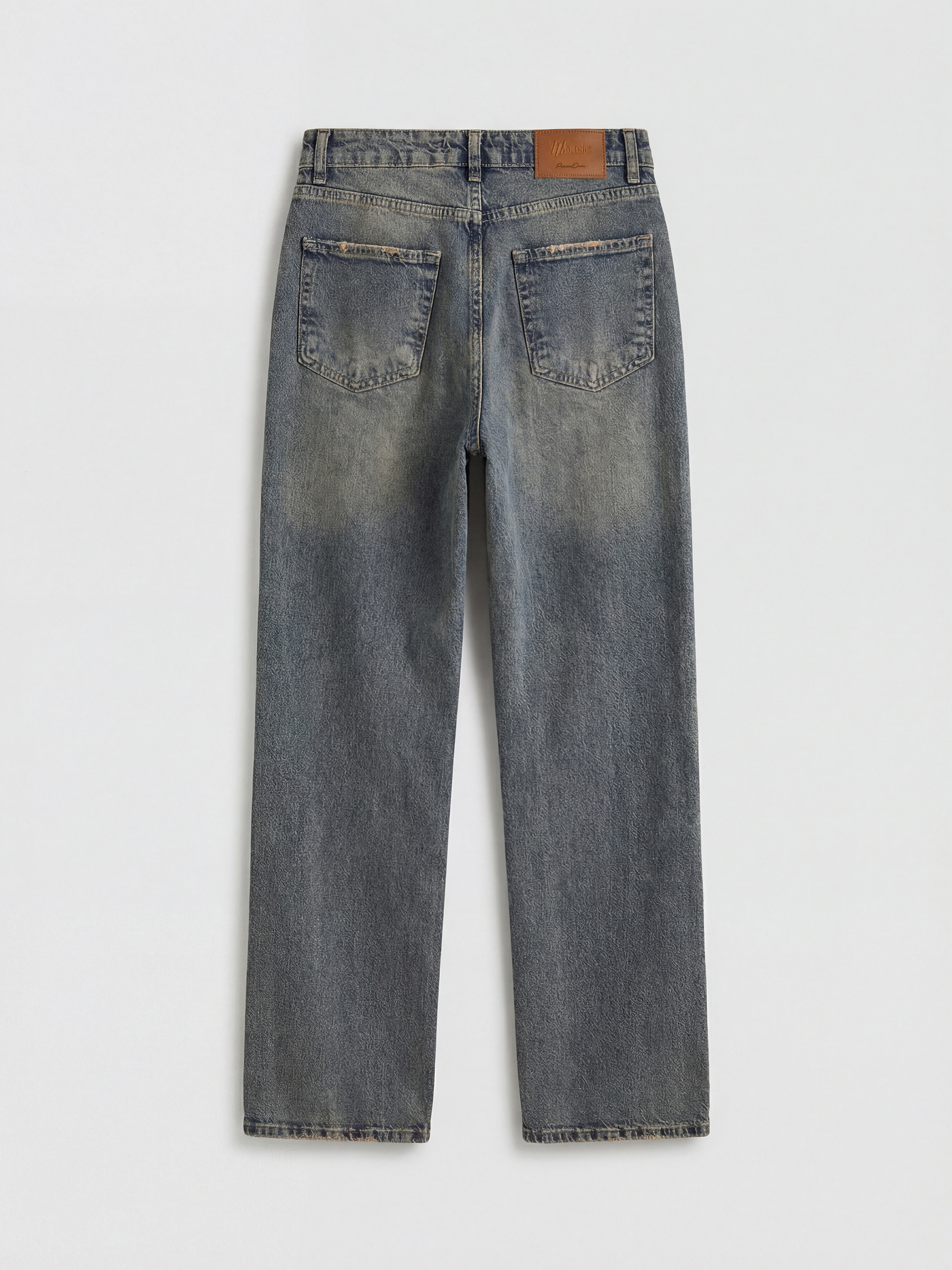 İndigo Yüksek Bel Straight Fit Kadın Jean Pantolon-1