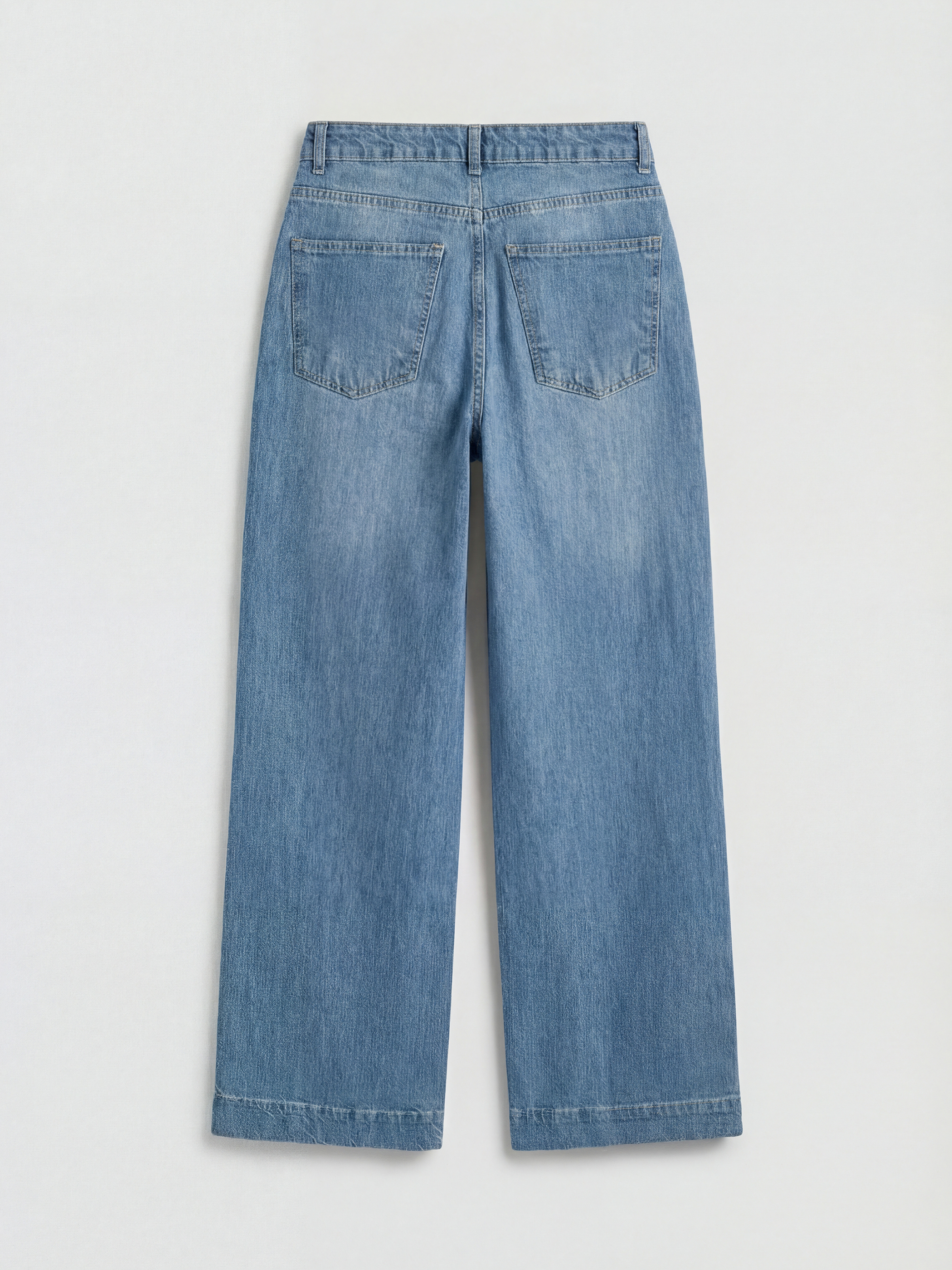 İndigo Wideleg Kadın Jean Pantolon-5