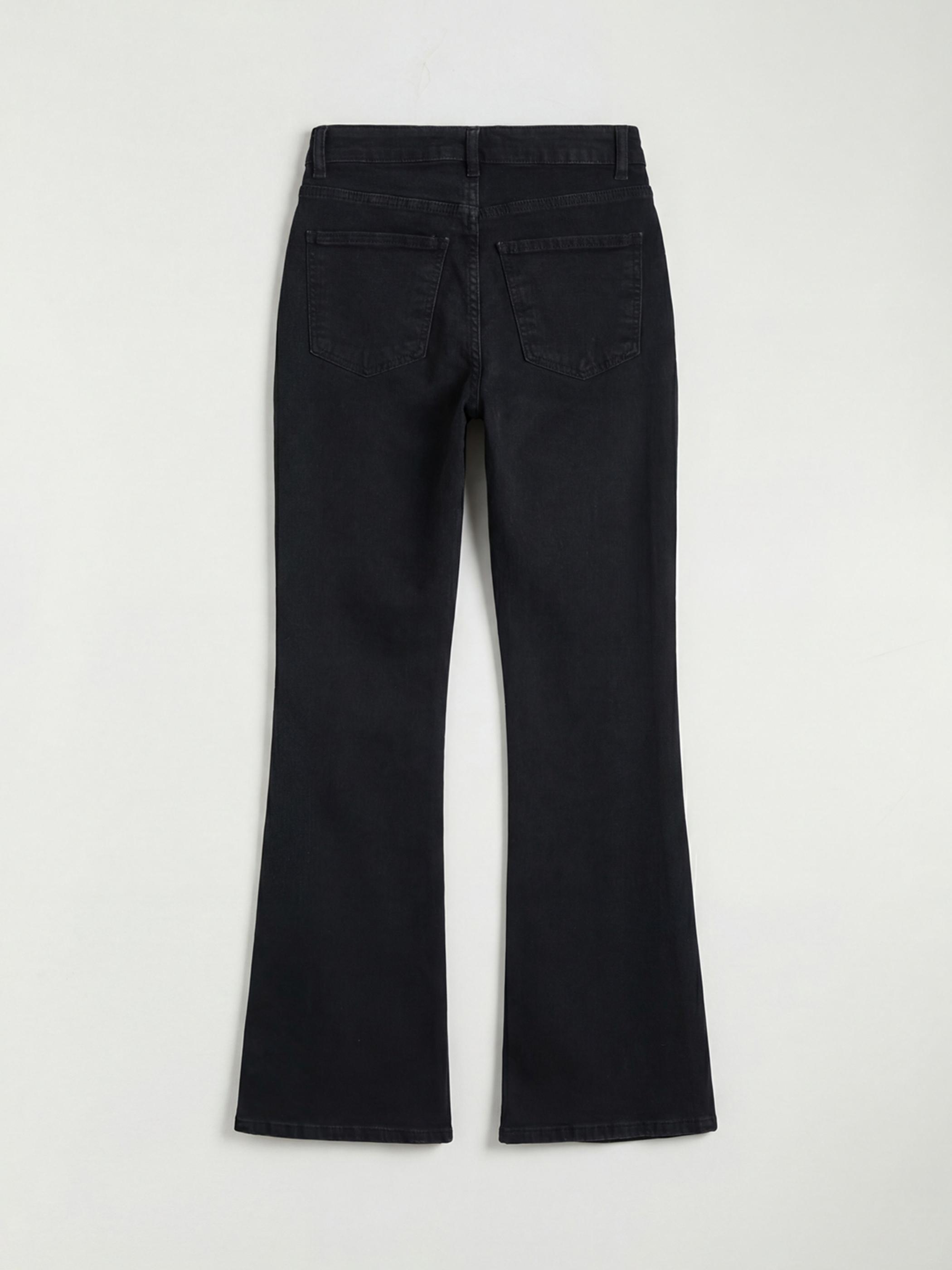 Siyah Yüksek Bel Flare Kadın Jean Pantolon-5