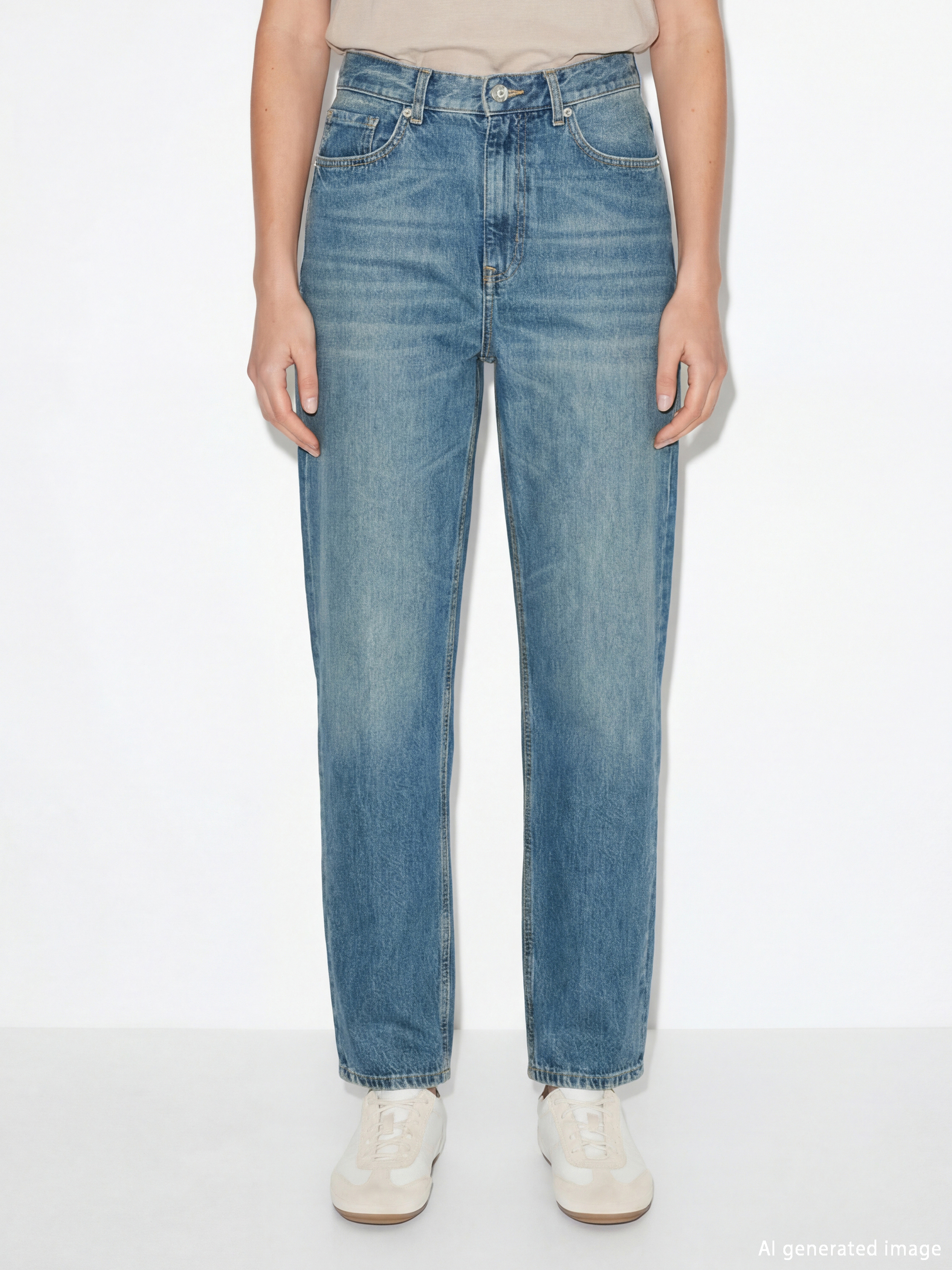 İndigo Straight Fit Kadın Jean Pantolon-1