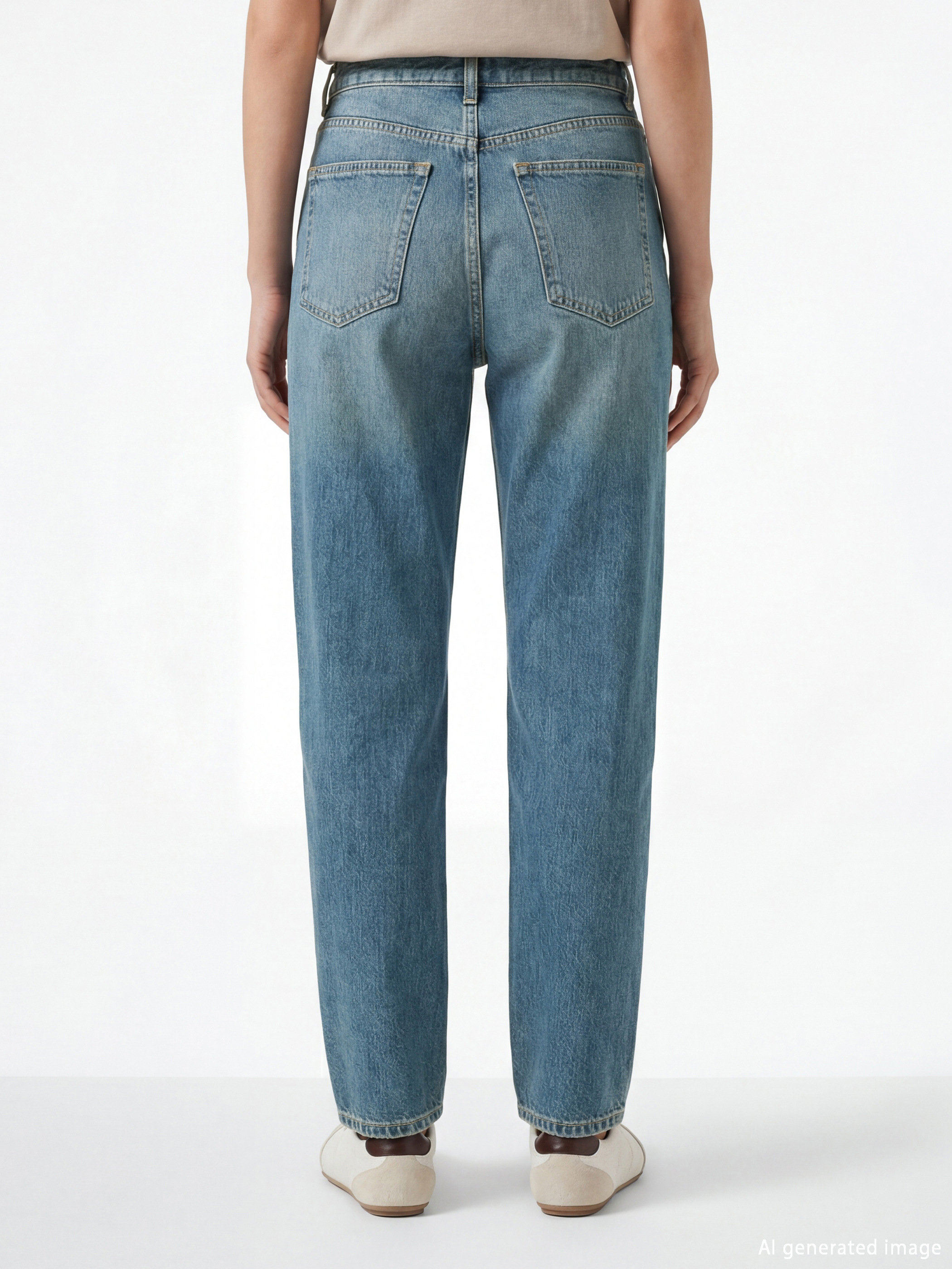 İndigo Straight Fit Kadın Jean Pantolon-3