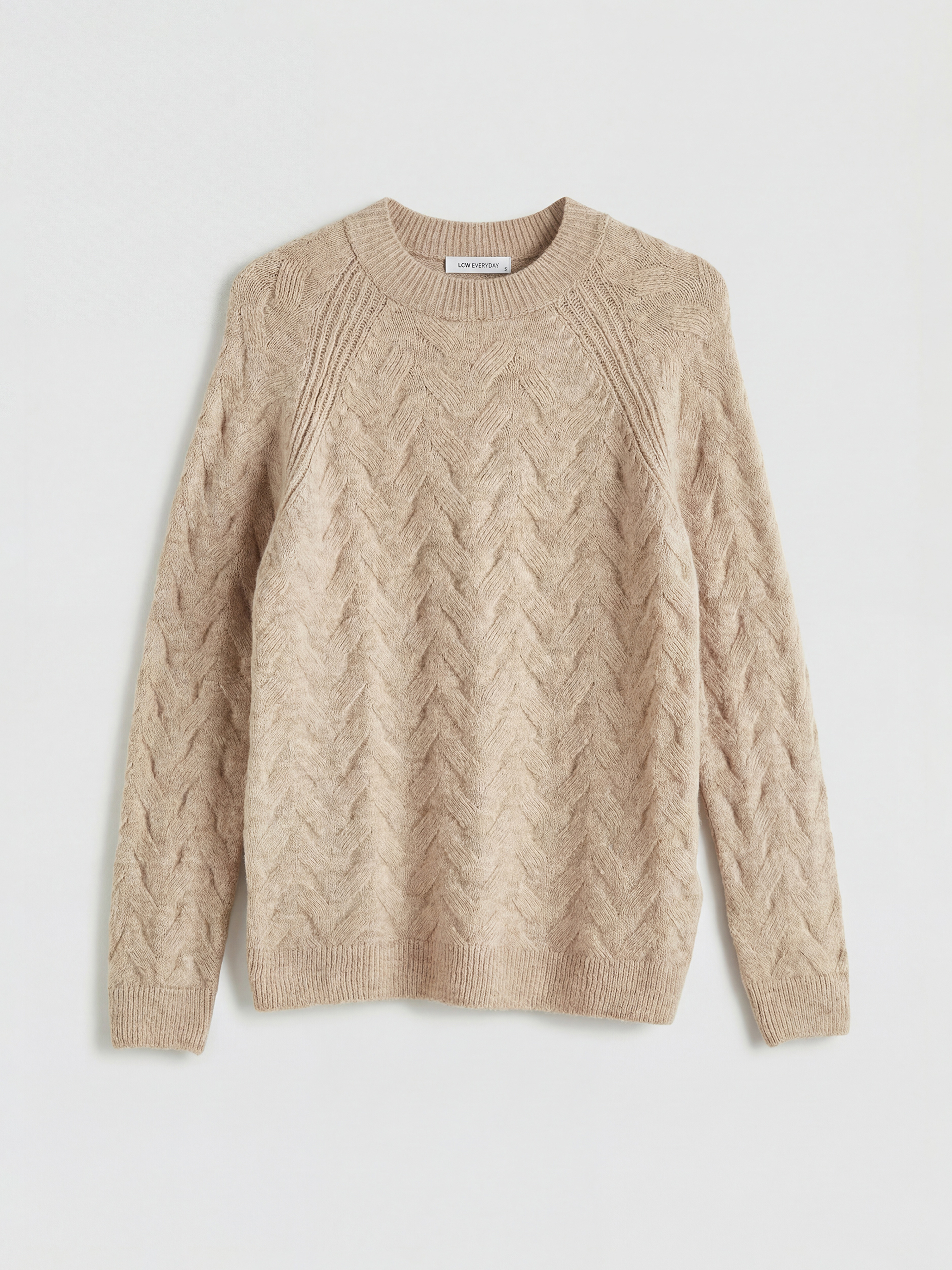 LCWAIKIKI Classic Bisiklet Yaka Kendinden Desenli Kadın Triko Kazak - S6B125Z8-1D3