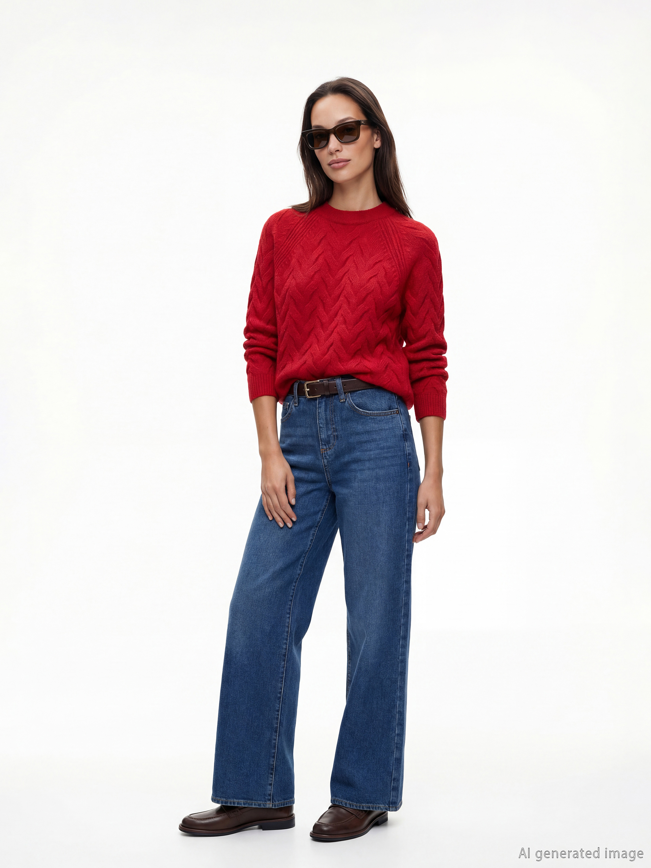 LCWAIKIKI Classic Bisiklet Yaka Kendinden Desenli Kadın Triko Kazak - S6B125Z8-L7H