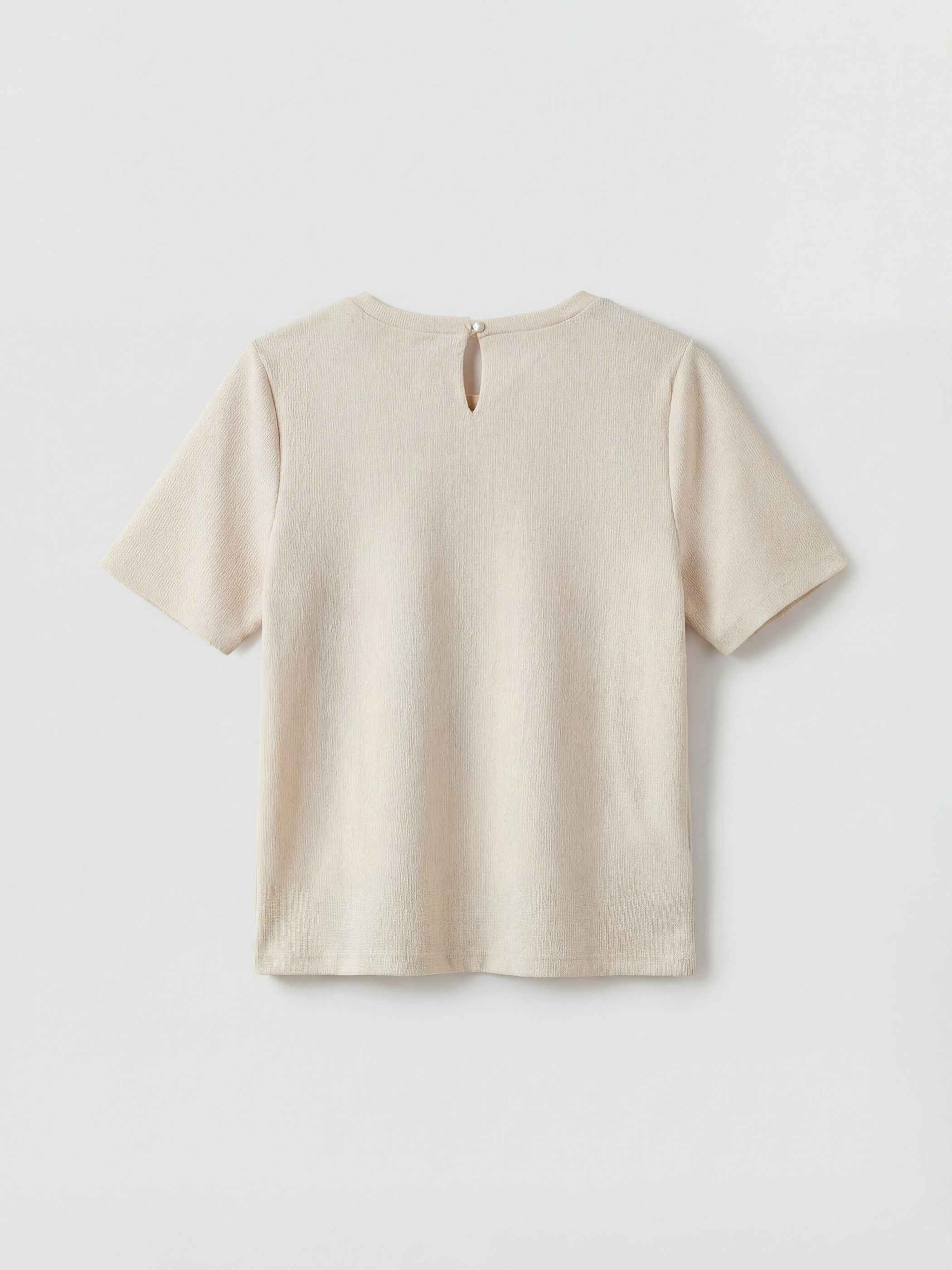 Bej Bisiklet Yaka Kadın Triko Kazak-5