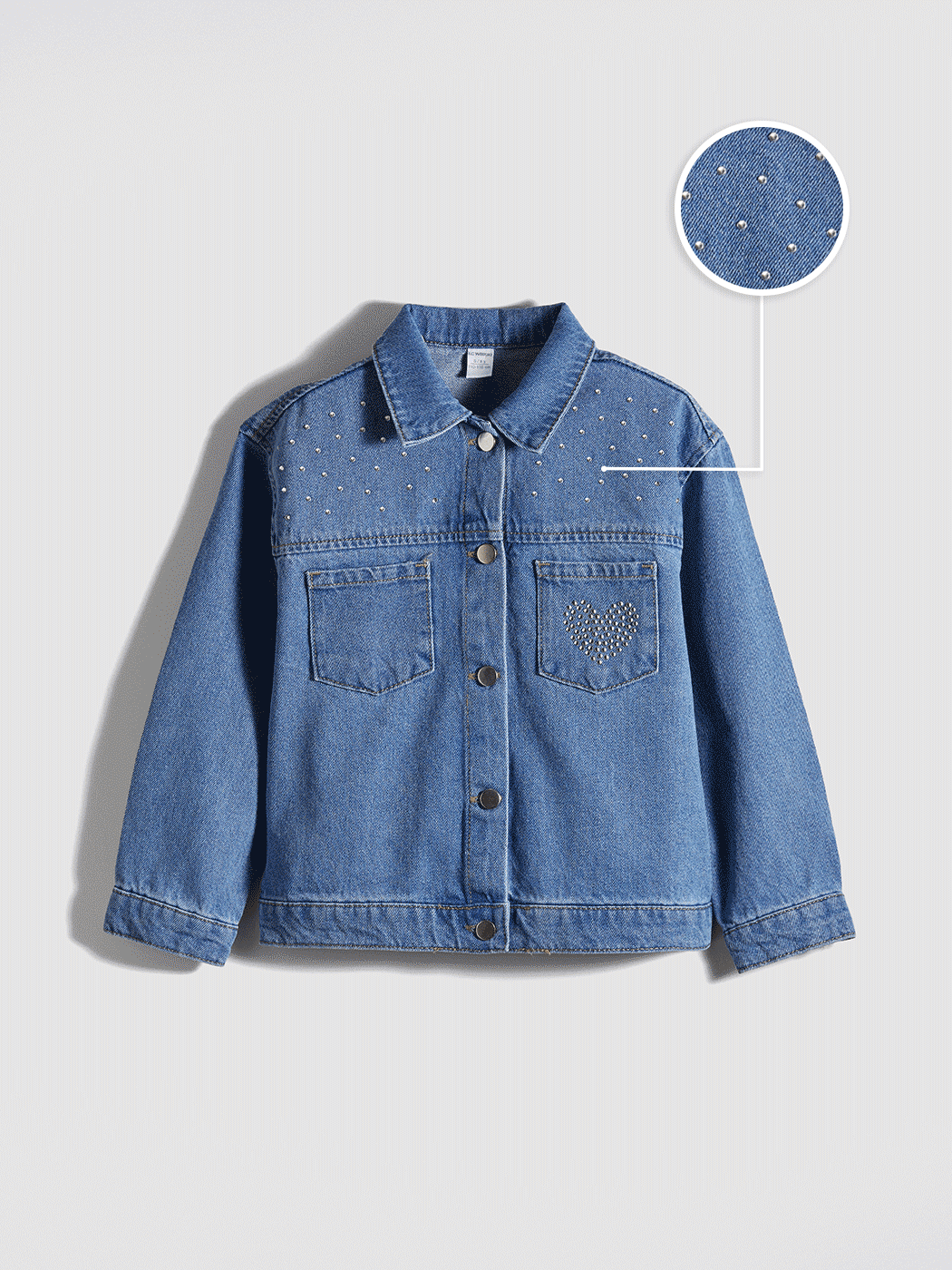 LCW Kids Gömlek Yaka Kız Çocuk Jean Ceket - S6F252Z1-507