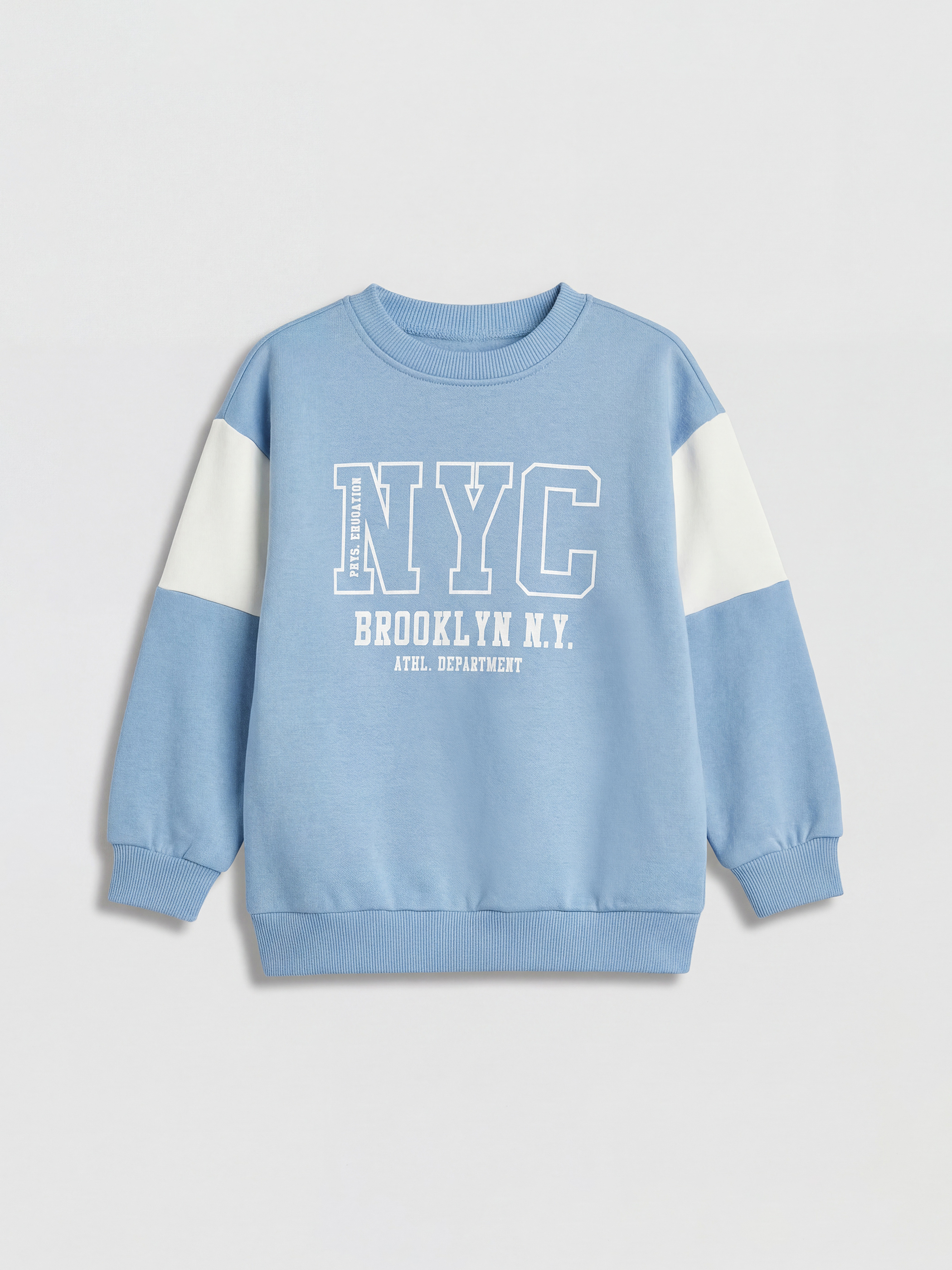 LCW Kids Bisiklet Yaka NYC Baskılı Erkek Çocuk Sweatshirt - S6E277Z1-GHZ