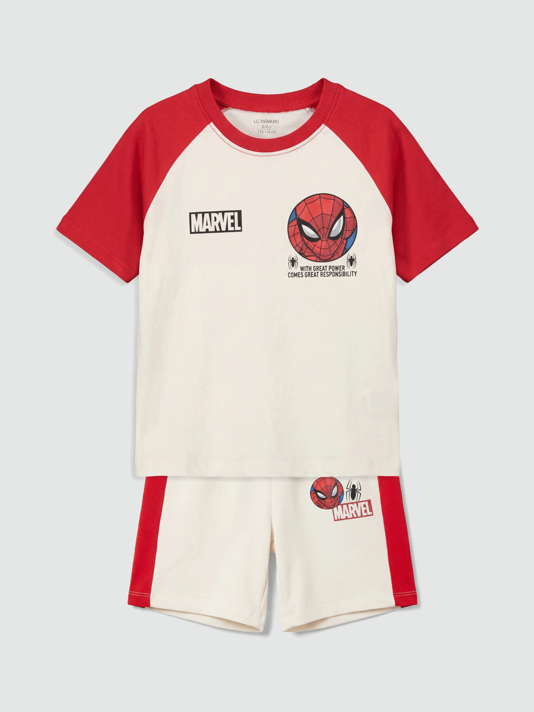 LCW Kids Spider-Man Baskılı Erkek Çocuk Tişört ve Şort - S6C529Z1-QVK